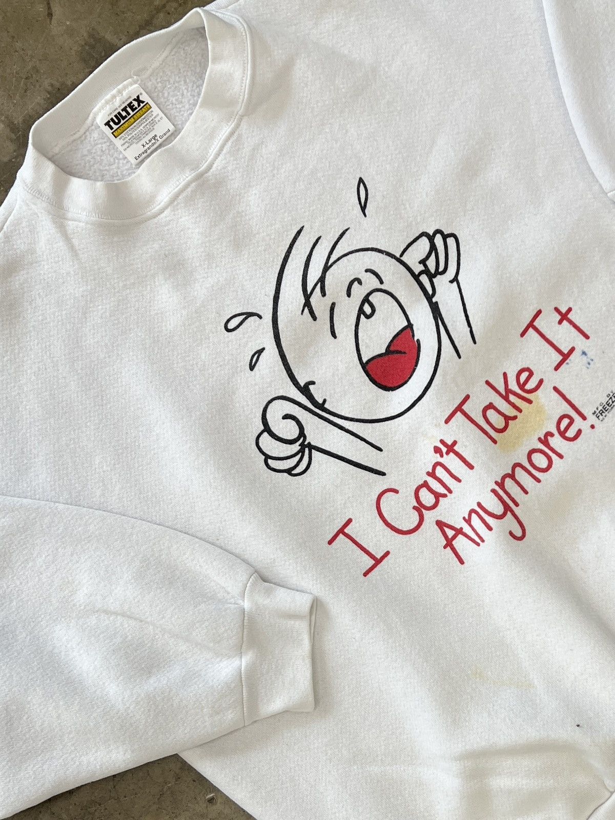 Vintage Vintage I Can't Take It Cry Baby Head Said Crewneck XL Size US XL / EU 56 / 4 - 1 Thumbnail