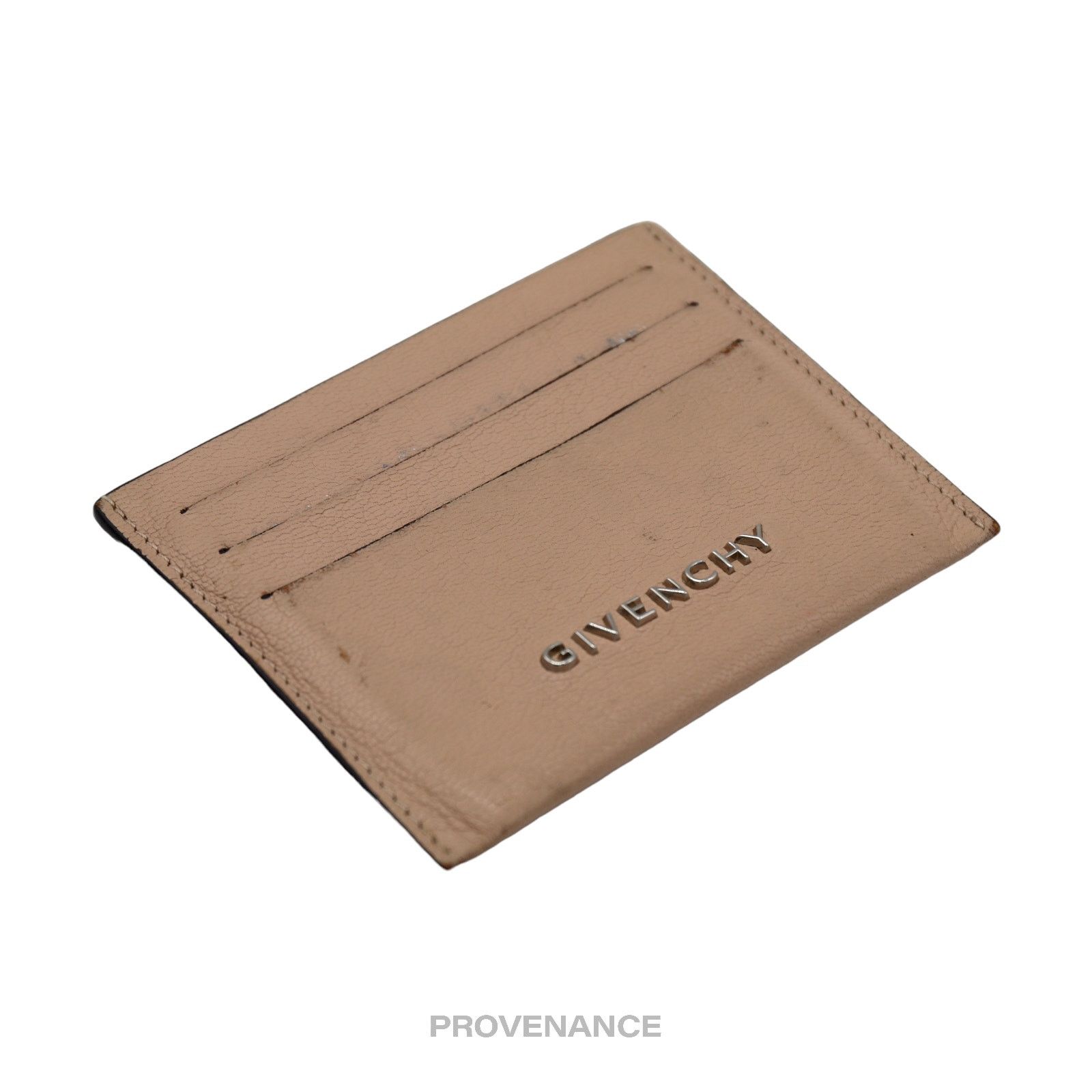 Givenchy 🔴 Givenchy Logo Card Holder Wallet - Nude Leather Size ONE SIZE - 4 Thumbnail