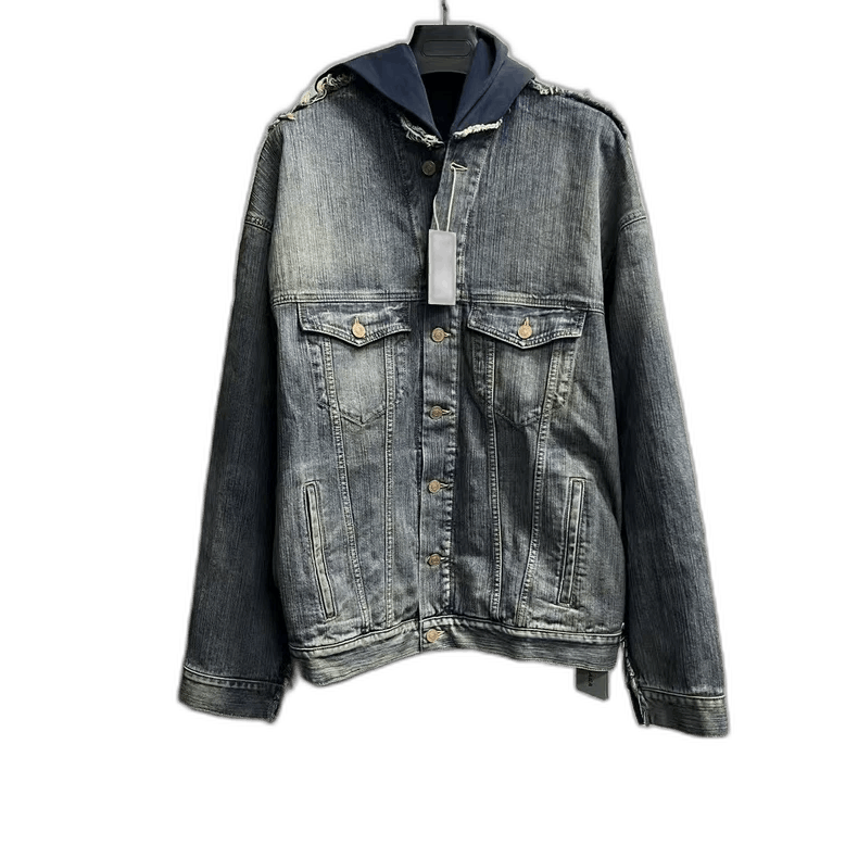 Balenciaga Blue Hooded Button-Up Jacket Size US M / EU 48-50 / 2 - 1 Thumbnail