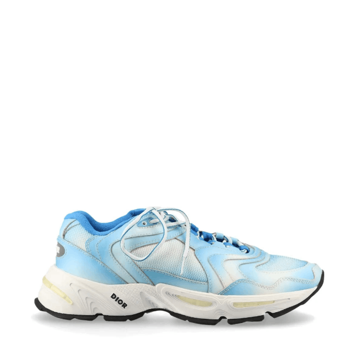 Dior CD1 Leather Fabric Men's Sneakers Blue x White Size US 8 / EU 41 - 3 Thumbnail