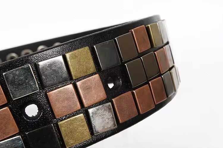 Designer × Leather Streetwear Retro Heavy Metal Cowboy Leather Strap Punk Belt Size 38 - 4 Thumbnail