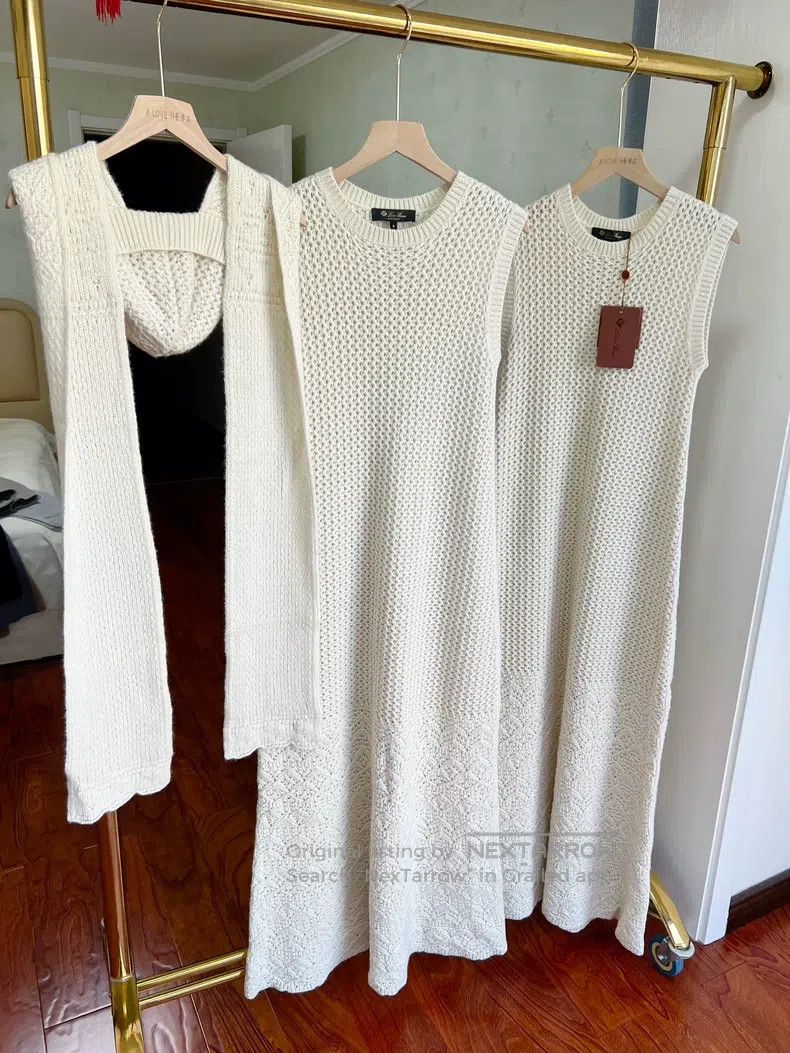 Loro Piana Loro Piana Long Crochet Knit Dress + Hat Size S / US 4 / IT 40 - 2 Thumbnail