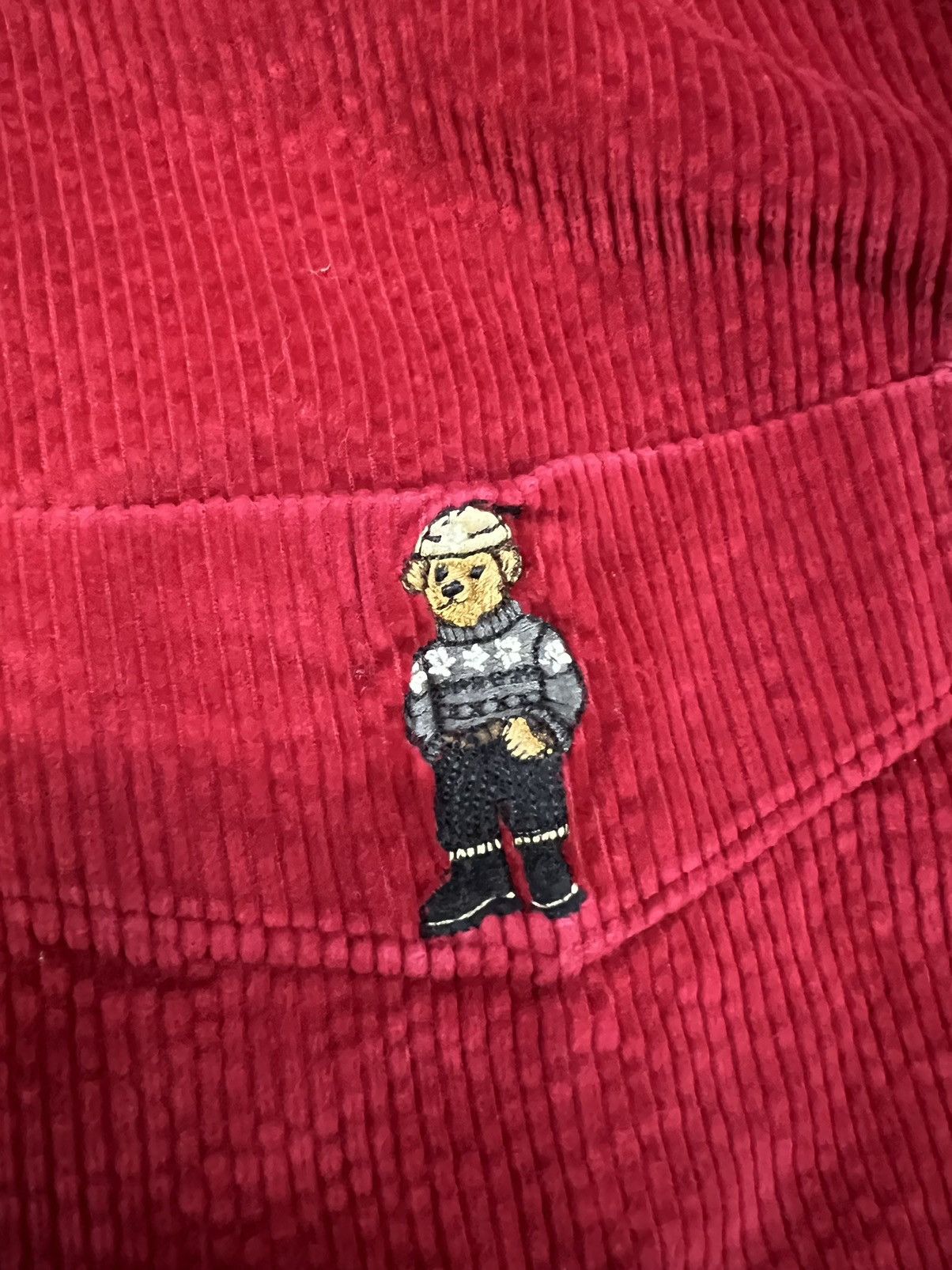Polo Ralph Lauren Vintage Ralph Lauren Polo Bear Red Corduroy Shirt XL Size US XL / EU 56 / 4 - 5 Thumbnail
