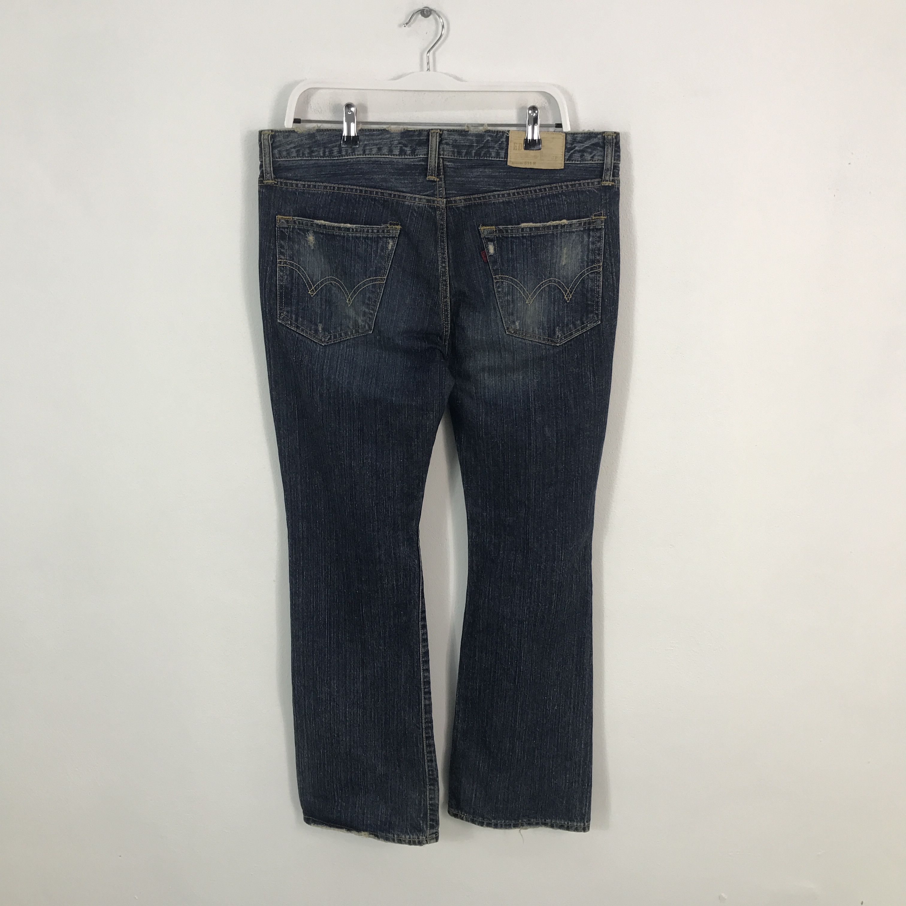 Edwin × Japanese Brand Flared Edwin distressed denim bootcut denim pants Size US 34 / EU 50 - 4 Thumbnail