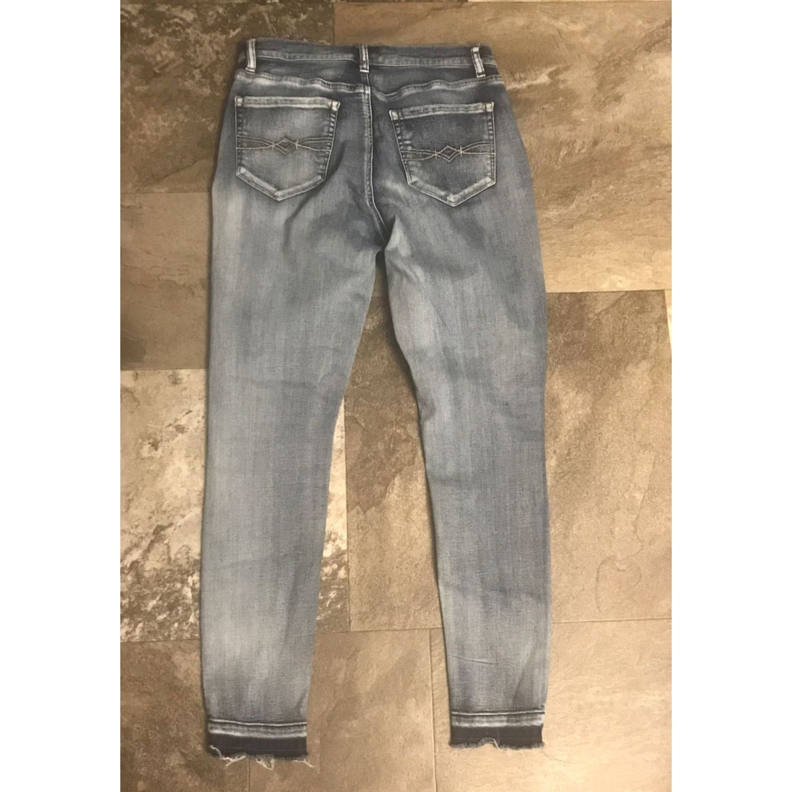 Vintage Mudd Skinny Jeans High-Rise Legging Raw Hem FLX Stretch Blue 1184 Size 32" / US 10 / IT 46 - 4 Thumbnail
