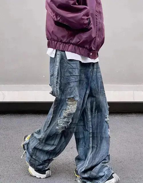 Japanese Brand distressed faded ripped damaged jeans Size US 32 / EU 48 - 4 Thumbnail