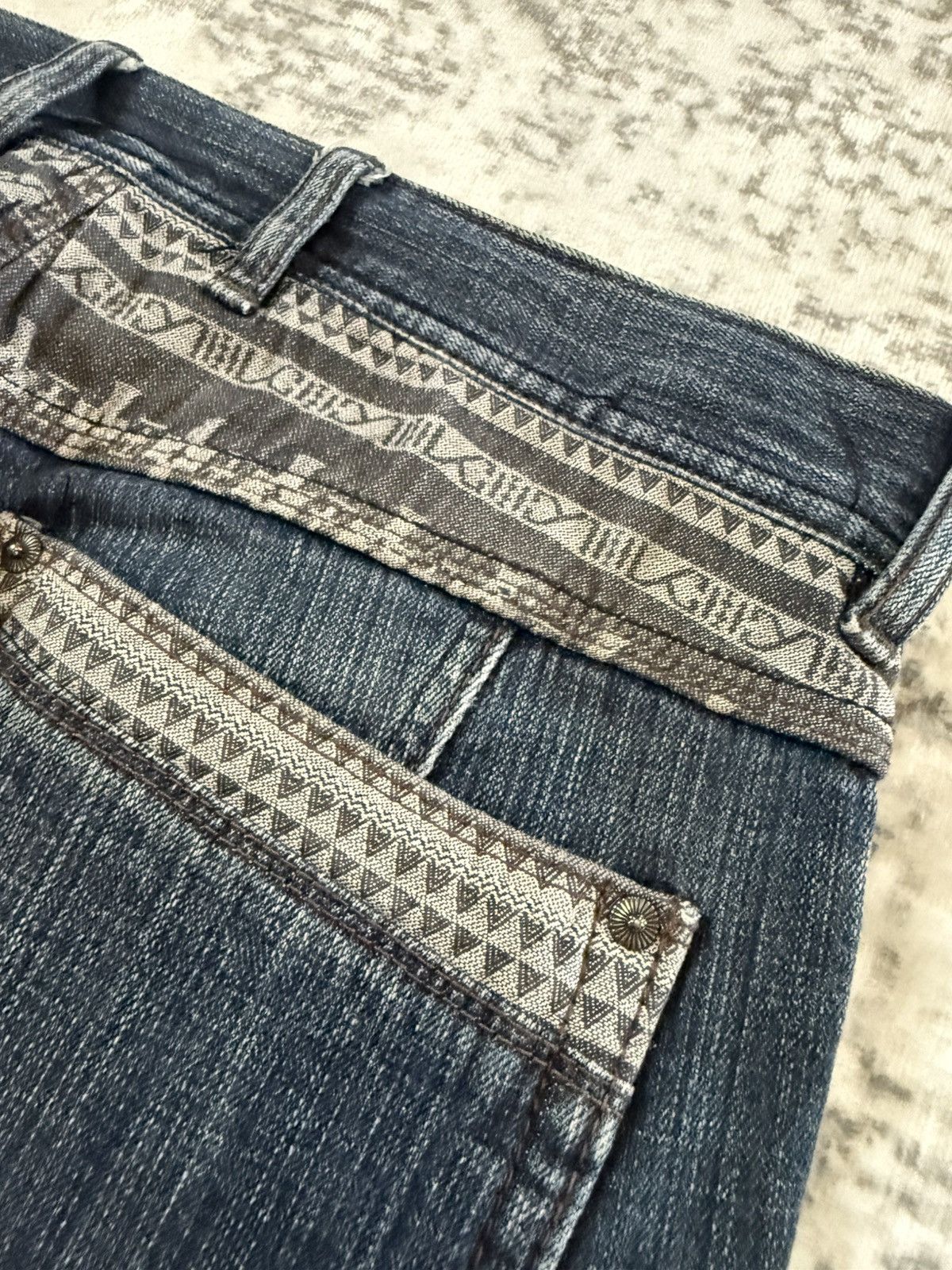 Japanese Brand Hideaways Nicole Japan Paneled Aztec Jeans Size US 30 / EU 46 - 22 Thumbnail