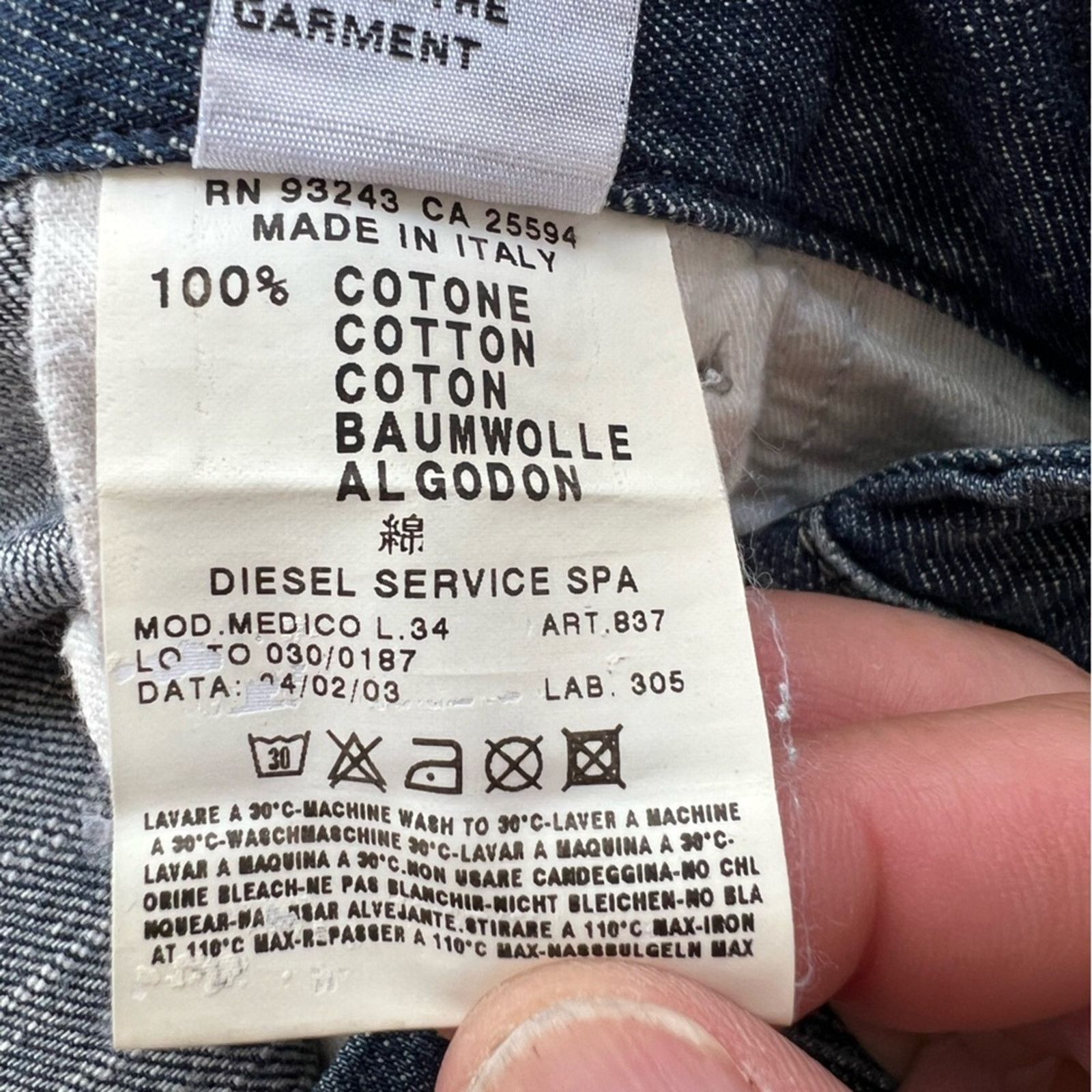 Diesel Diesel Medico Blue Jeans Pants 31X34 Wide leg flared ITALY Size US 31 - 5 Thumbnail