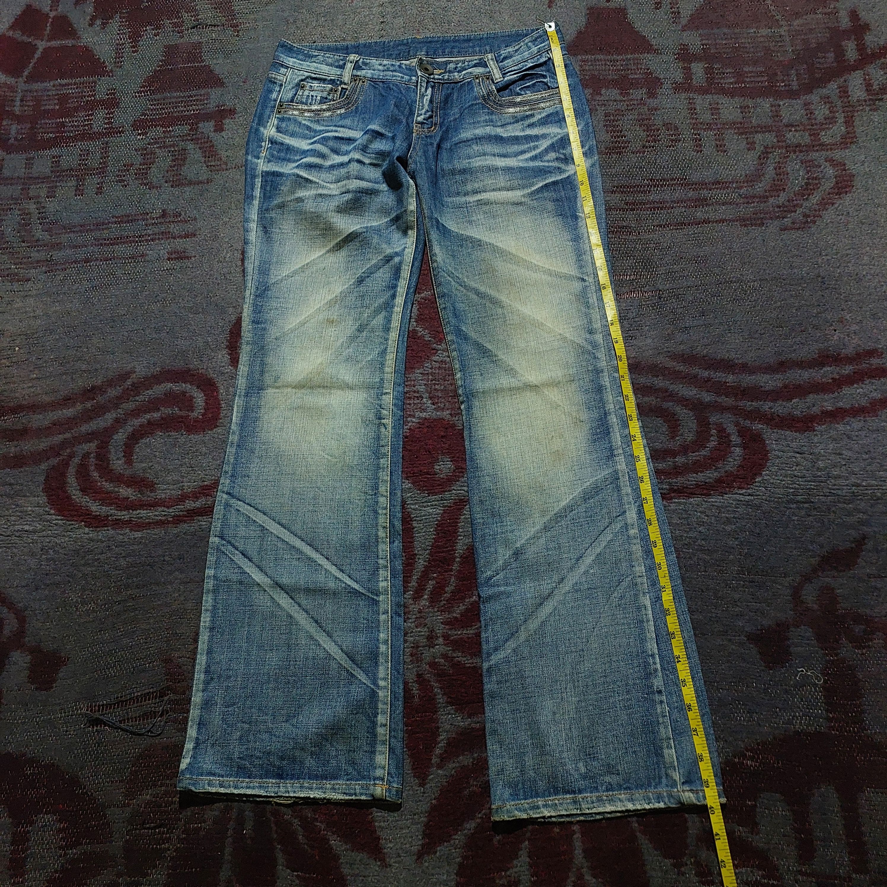 Tornado Mart Jean Mani distressed fadded blue flared jeans Size US 29 - 15 Thumbnail