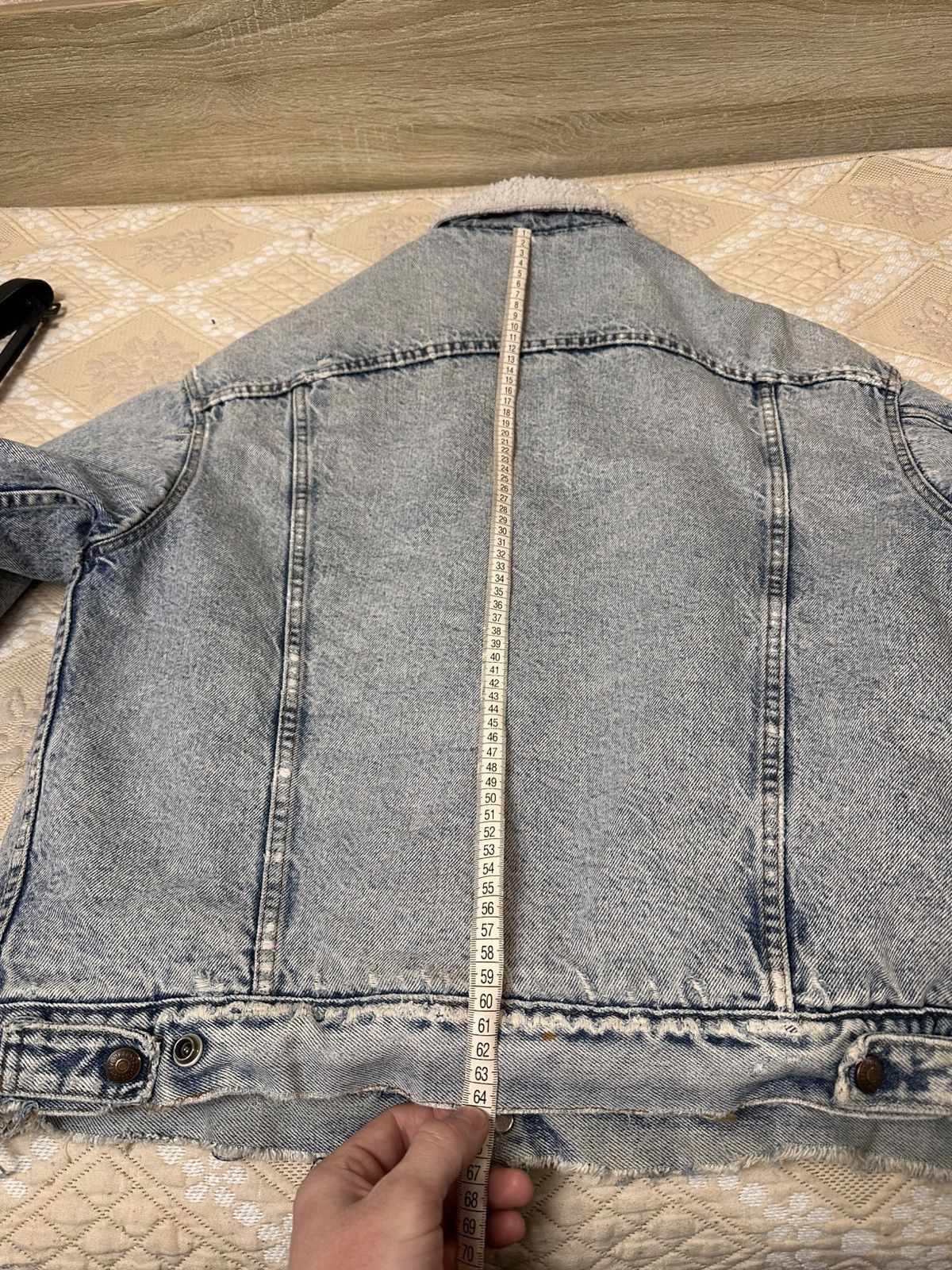 Levi's 🔥 Levis Vintage Trashed Distressed Sherpa Trucker Jacket Size US L / EU 52-54 / 3 - 18 Thumbnail