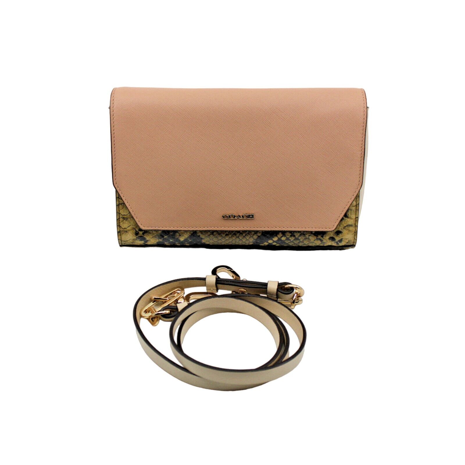 Coach NWoT COACH Pink Leather Snake Embossed Crossbody Clutch Bag Size ONE SIZE - 1 Thumbnail