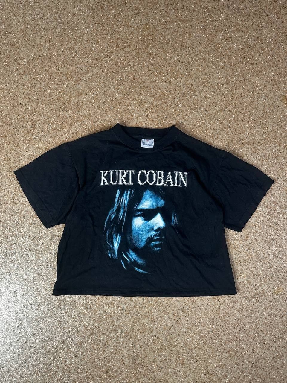 Band Tees × Vintage Vintage Nirvana Kurt Cobain Big Face Сropped Tee VTG Size M / US 6-8 / IT 42-44 - 1 Thumbnail