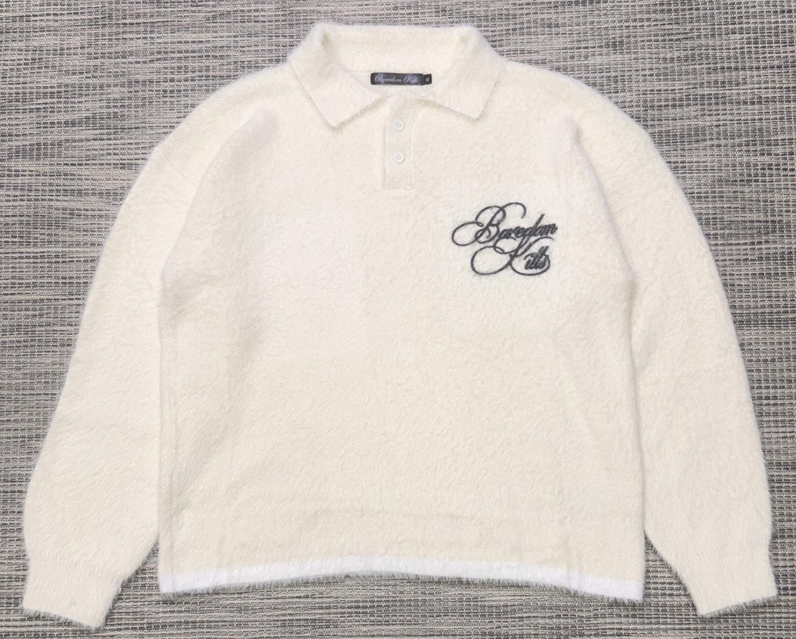 Other Boredom Kills Signature Mohair Men's Long Sleeve Polo Size US XXL / EU 58 / 5 - 1 Thumbnail