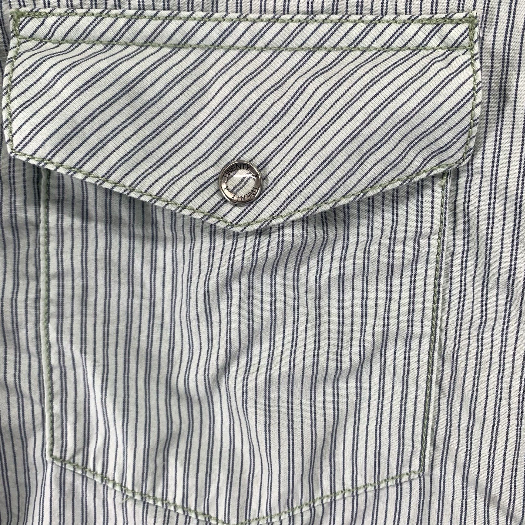Wrangler Wrangler 20X Men's Western Shirt XL Green Blue Striped Casual Workwear Long Sleeve Pearl Snap Size US XL / EU 56 / 4 - 6 Thumbnail