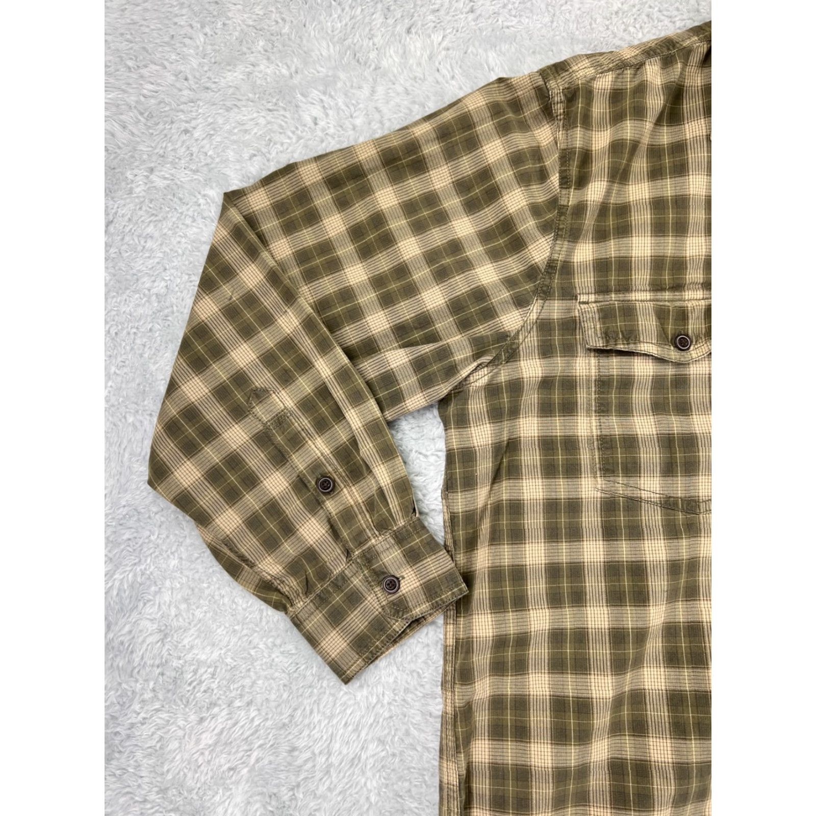 Alife Outdoor Life Button-Up Shirt Men XL Yellow Plaid Cotton Short Sleeve Casual Workwear 2010s Size US XL / EU 56 / 4 - 6 Thumbnail