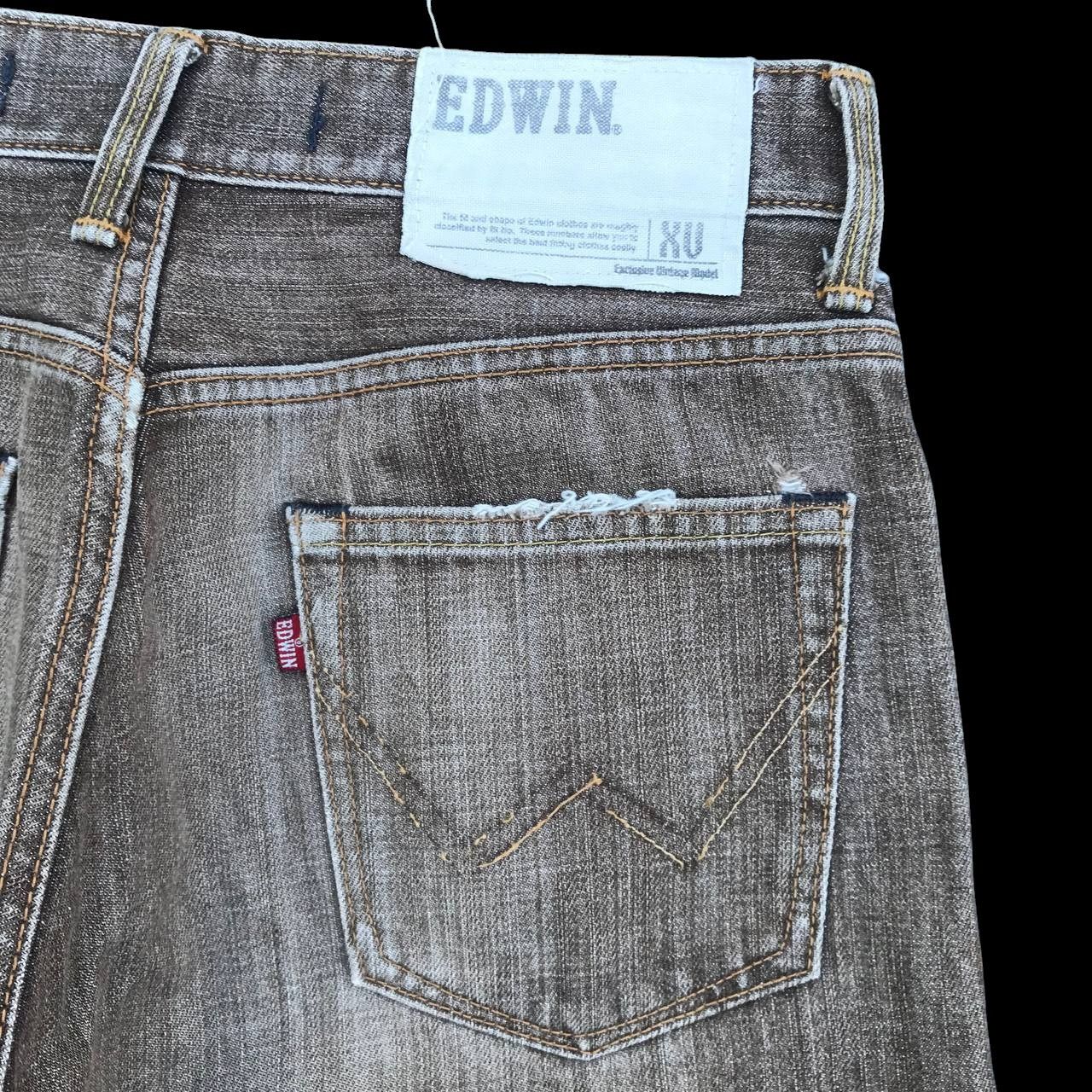 Edwin × Vintage JAPAN VINTAGE EDWIN EXCLUSIVE Faded Brown Distressed W29x32 Size US 29 - 9 Thumbnail