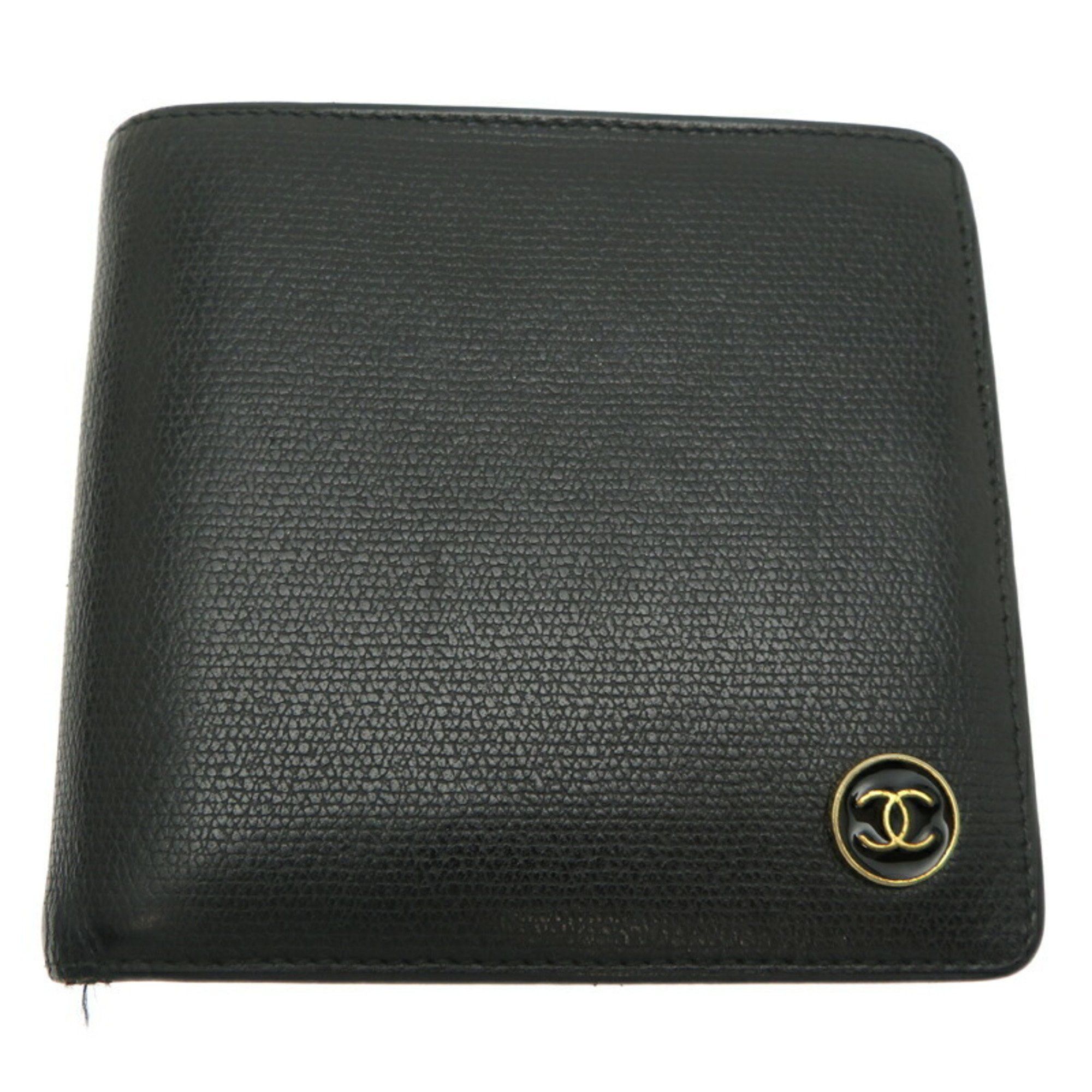 Chanel Chanel Compact Wallet Women's Bi-fold Leather Black Size ONE SIZE - 1 Thumbnail