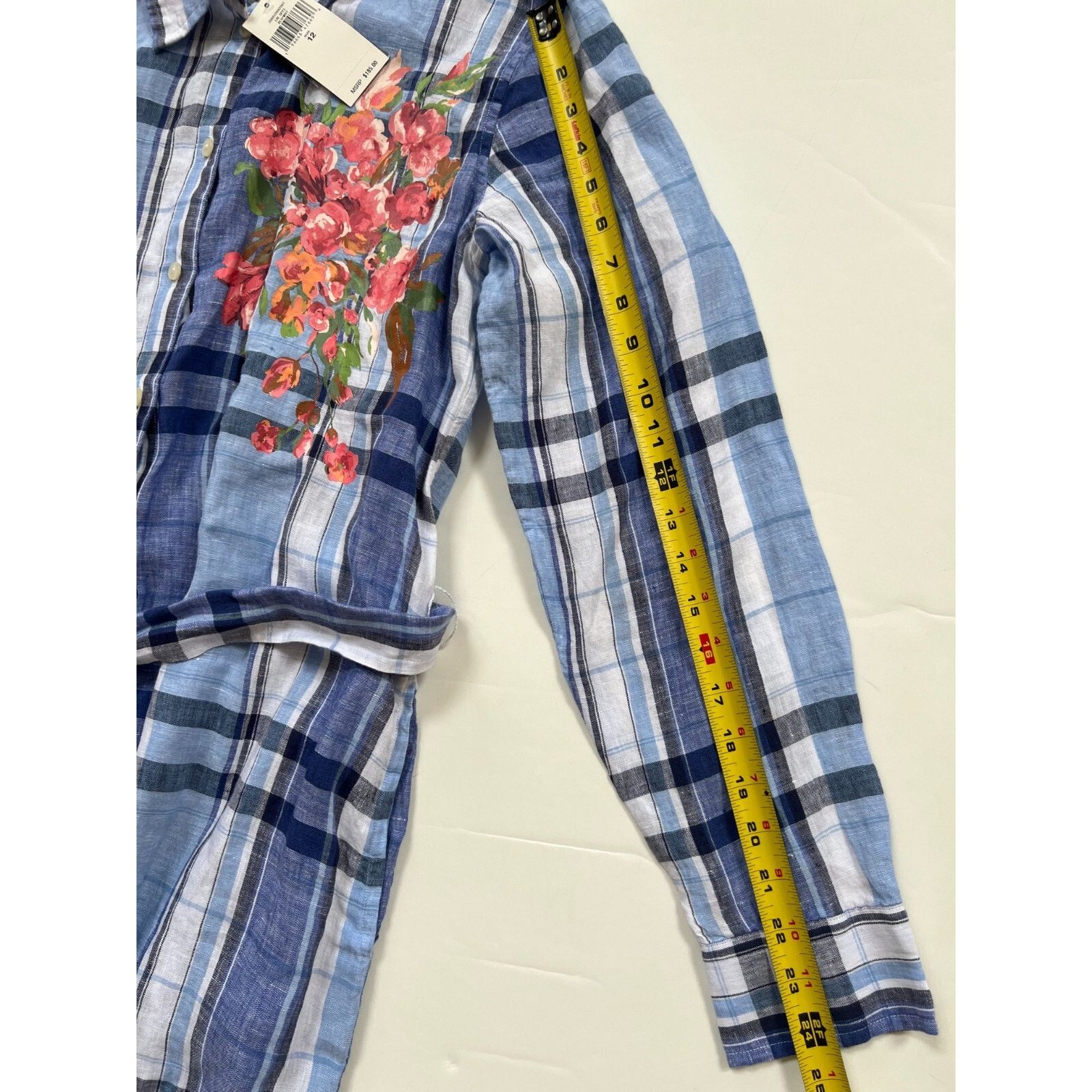 Lauren Ralph Lauren Ralph Lauren Floral & Plaid Linen Shirtdress Women's Size 12 Size XL / US 12-14 / IT 48-50 - 12 Thumbnail