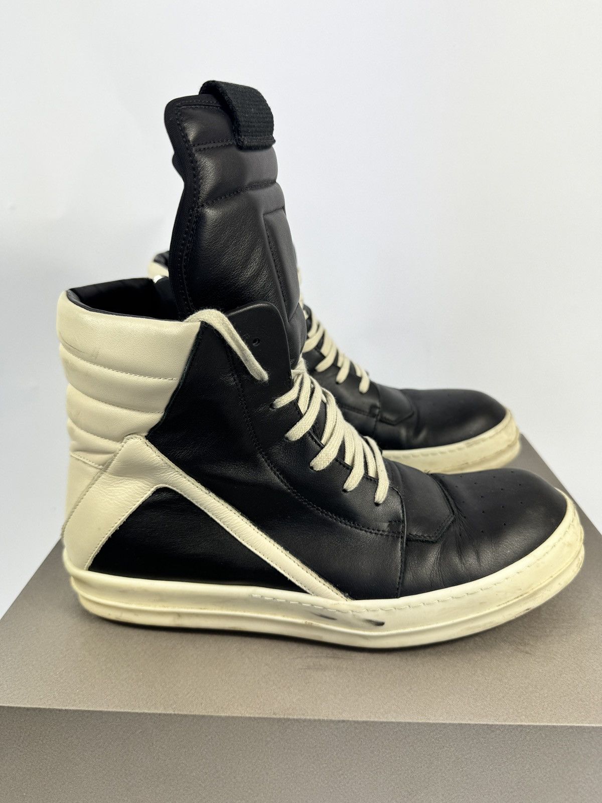 Rick Owens GEOBASKET HIGH TOP SNEAKERS Size US 11 / EU 44 - 2 Thumbnail