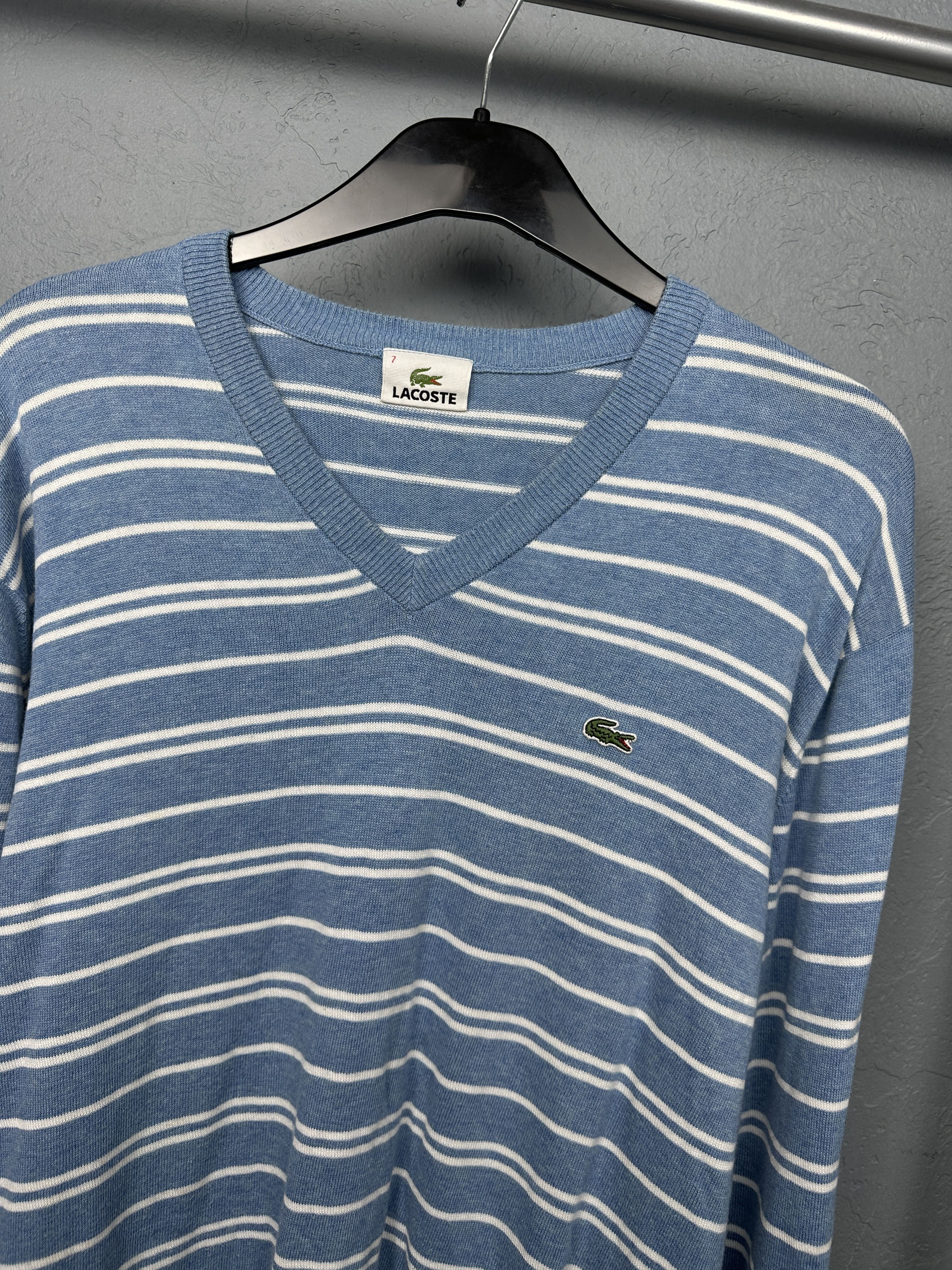Lacoste Lacoste Vintage Mens V-Neck Sweater Size US XXL / EU 58 / 5 - 2 Thumbnail