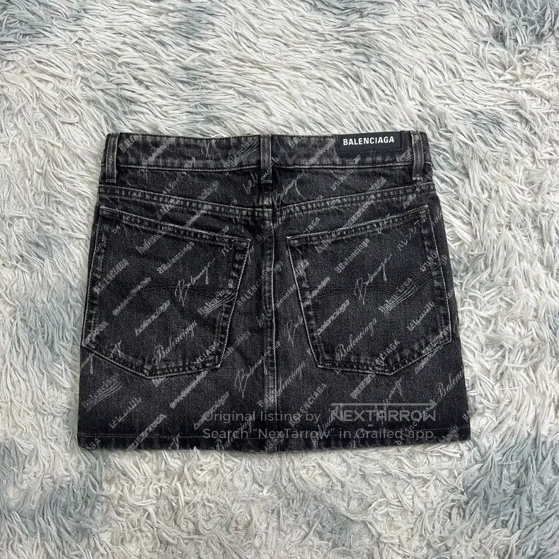 Balenciaga Balenciaga All-over Printed Denim Skirt Size 33" - 2 Thumbnail