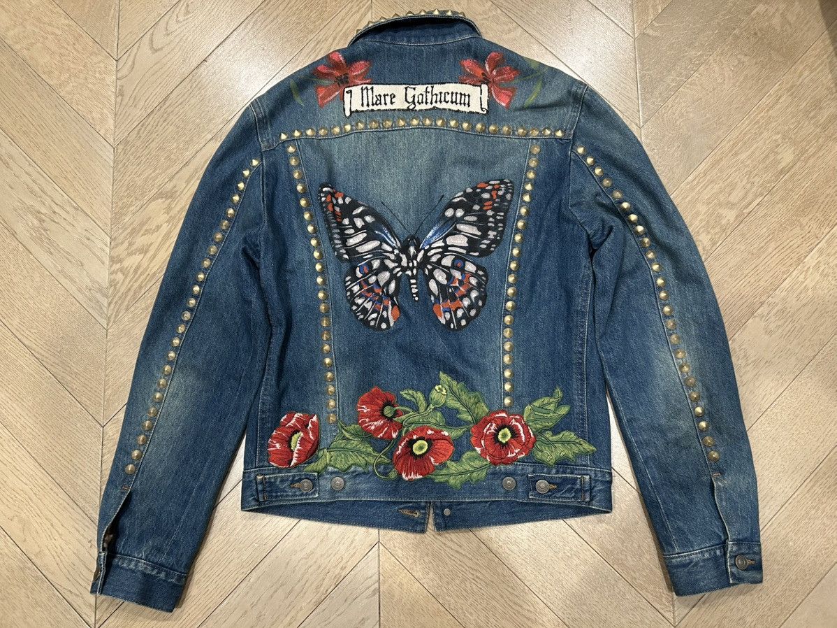 Gucci GUCCI DENIM JACKET WITH FLORAL EMBROIDERY Size US M / EU 48-50 / 2 - 6 Thumbnail