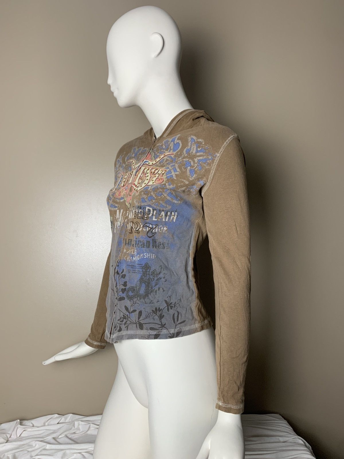 Ed Hardy × If Six Was Nine × Vintage Y2K GLAMOUR ZIP HOODIE JAPANESE JUICY COUTURE STYLE Size M / US 6-8 / IT 42-44 - 6 Thumbnail