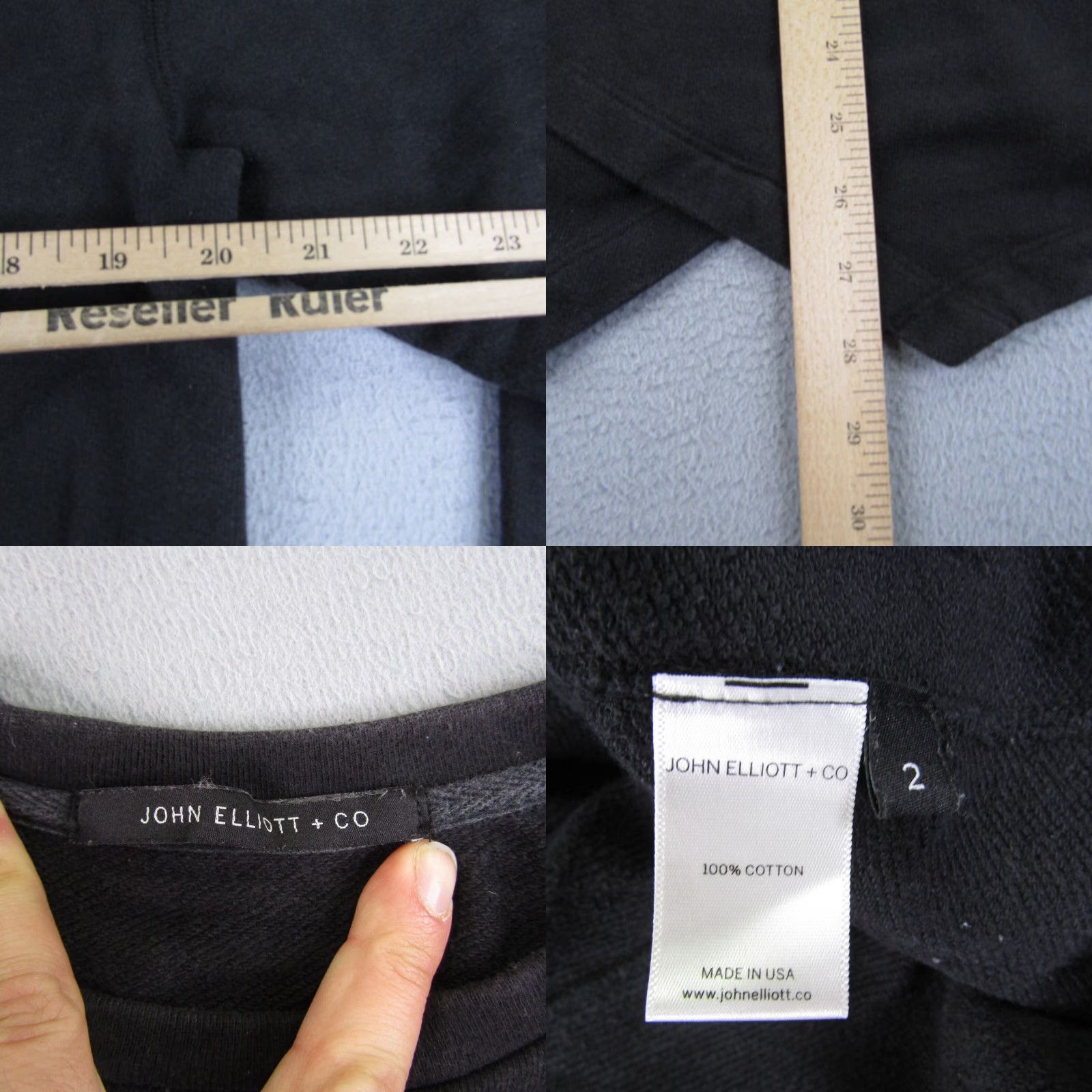 John Elliott John Elliott Sweater Womens Medium 2 Black Crewneck Pullover Sweatshirt Cotton Size M / US 6-8 / IT 42-44 - 8 Thumbnail
