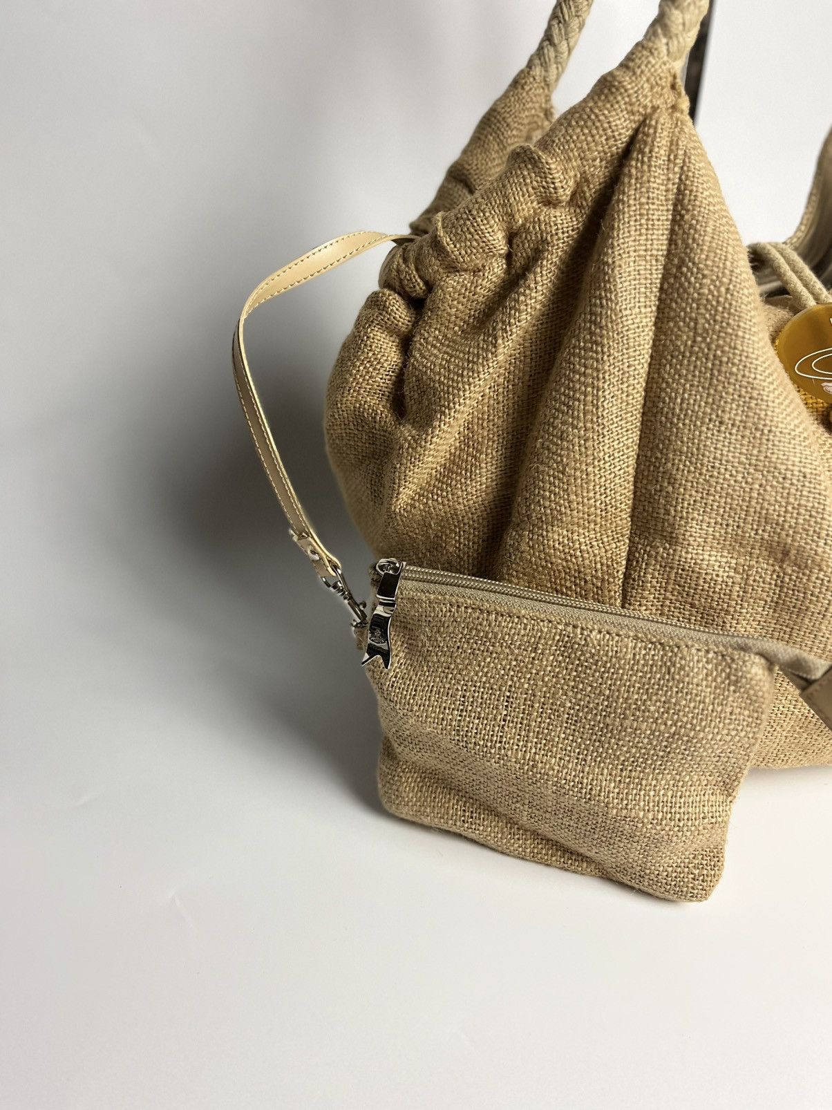 Vivienne Westwood Vivienne Westwood Beige Cloth Jute Hand Bag Size ONE SIZE - 5 Thumbnail