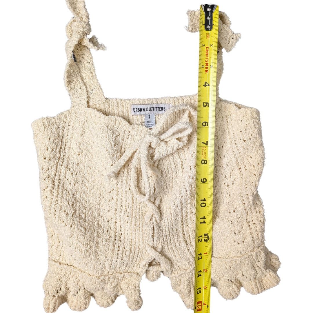 Urban Outfitters Urban Outfitters Cropped Knit Lace Up Peasant Tank Top Size S / US 4 / IT 40 - 6 Thumbnail