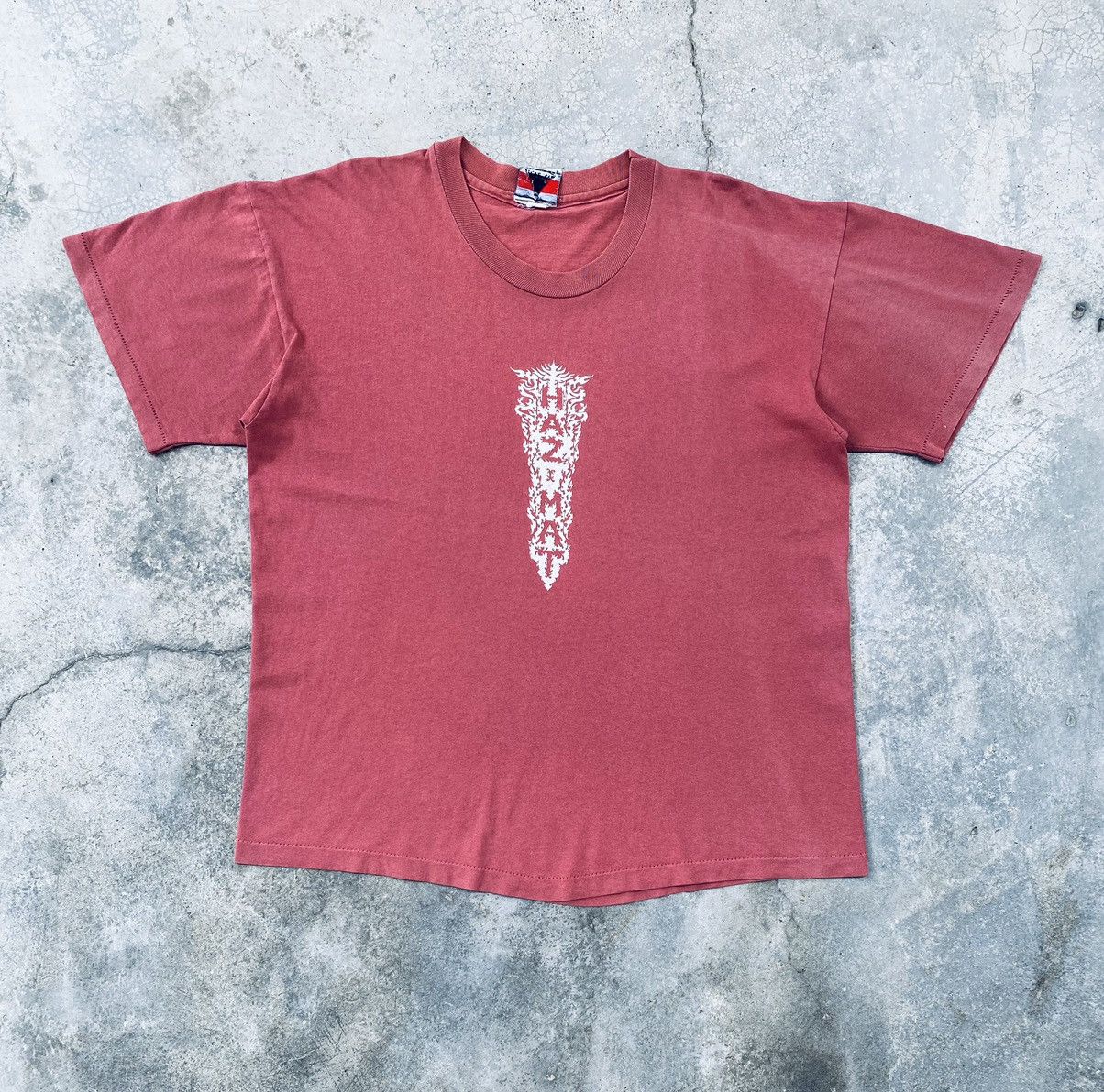 Vintage Vintage 90s Hazmat Center Logo Distressed Tees Size US L / EU 52-54 / 3 - 1 Thumbnail