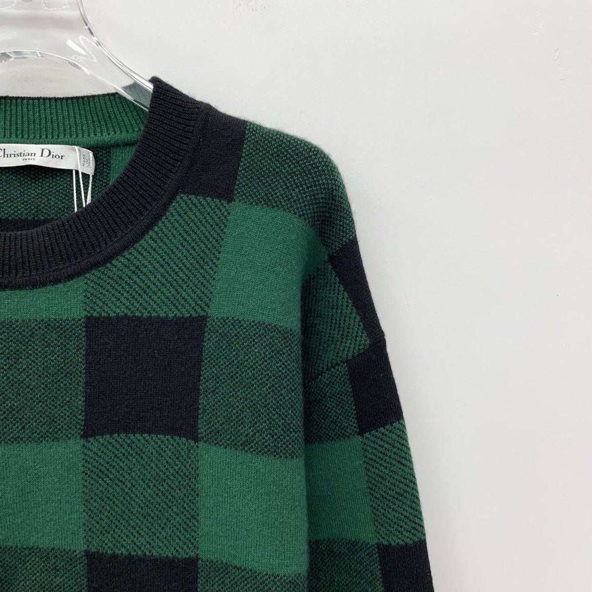 Dior Dior Green Check Cashmere Long Sleeve Sweatshirt K26WX Size XXS / US 00 / IT 34 - 3 Thumbnail