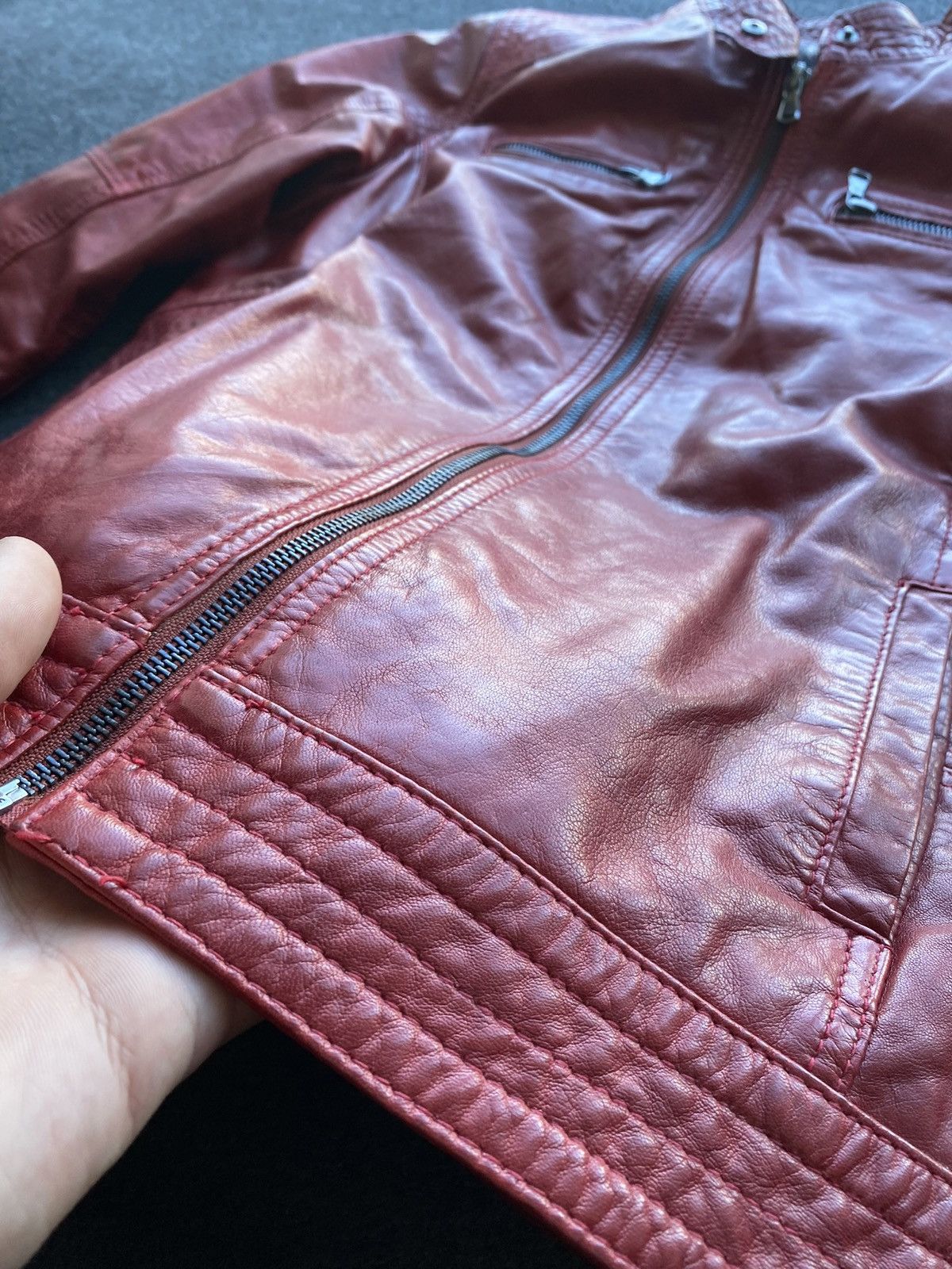 Other 🔥Opium Punk Gothic Red Leather Jacket q-21 Xl Size XL / US 12-14 / IT 48-50 - 24 Thumbnail