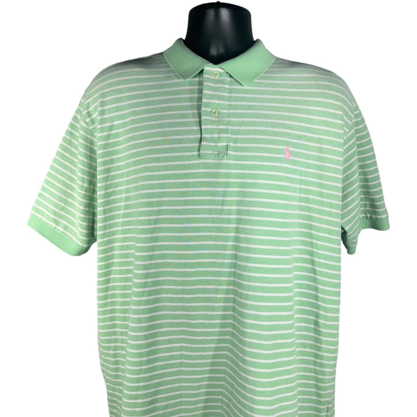 Polo Ralph Lauren Polo Ralph Lauren Striped Short Sleeve Polo Size US XXL / EU 58 / 5 - 2 Thumbnail