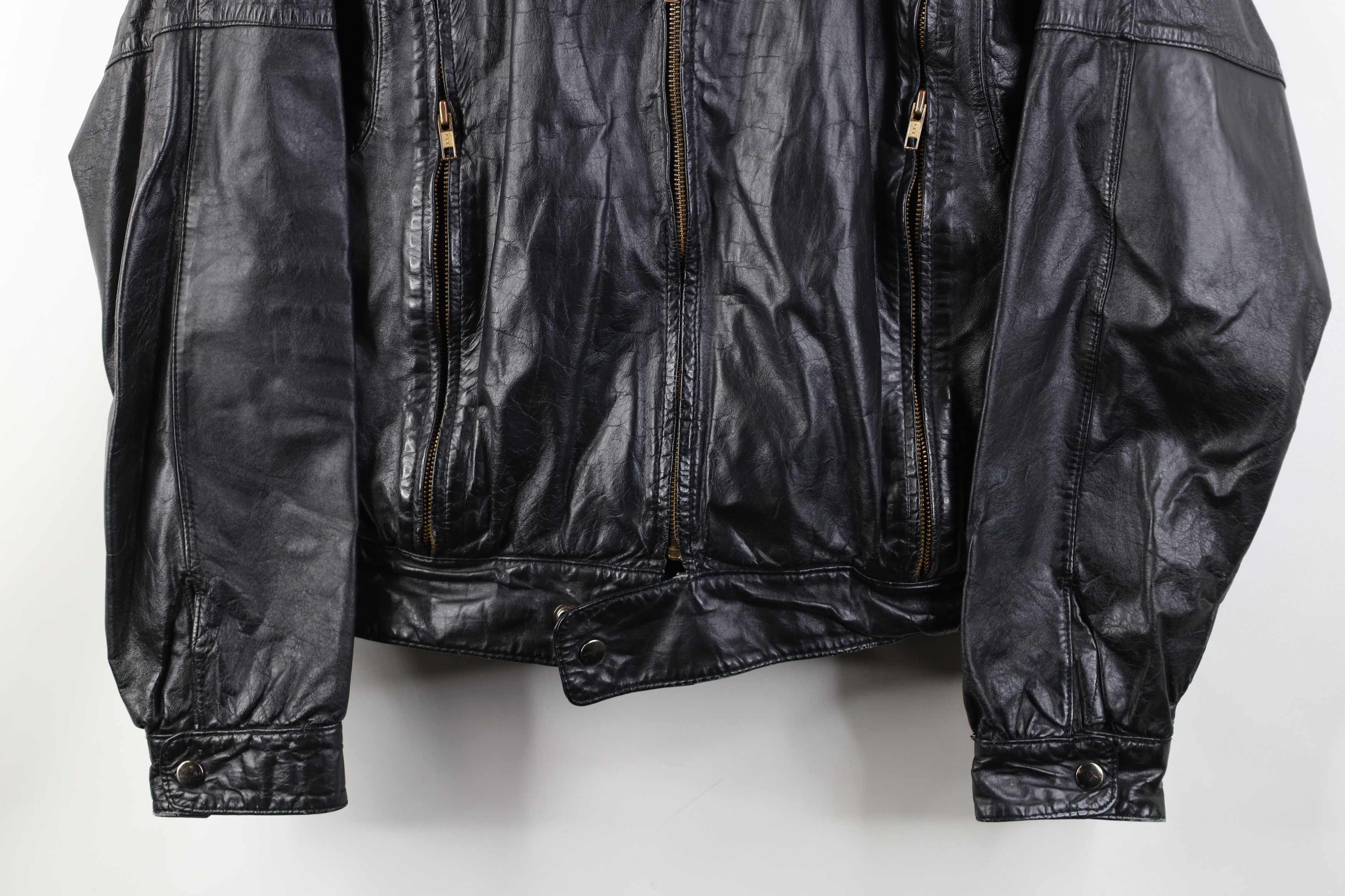 Vintage Vintage 70s 80s Streetwear Leather Cafe Racer Bomber Jacket Size US S / EU 44-46 / 1 - 3 Thumbnail