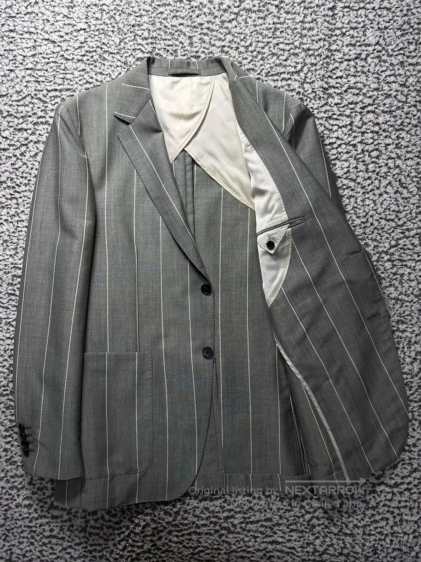 Salvatore Ferragamo Gray Pinstripe Formal Blazer. Size US M / EU 48-50 / 2 - 2 Thumbnail