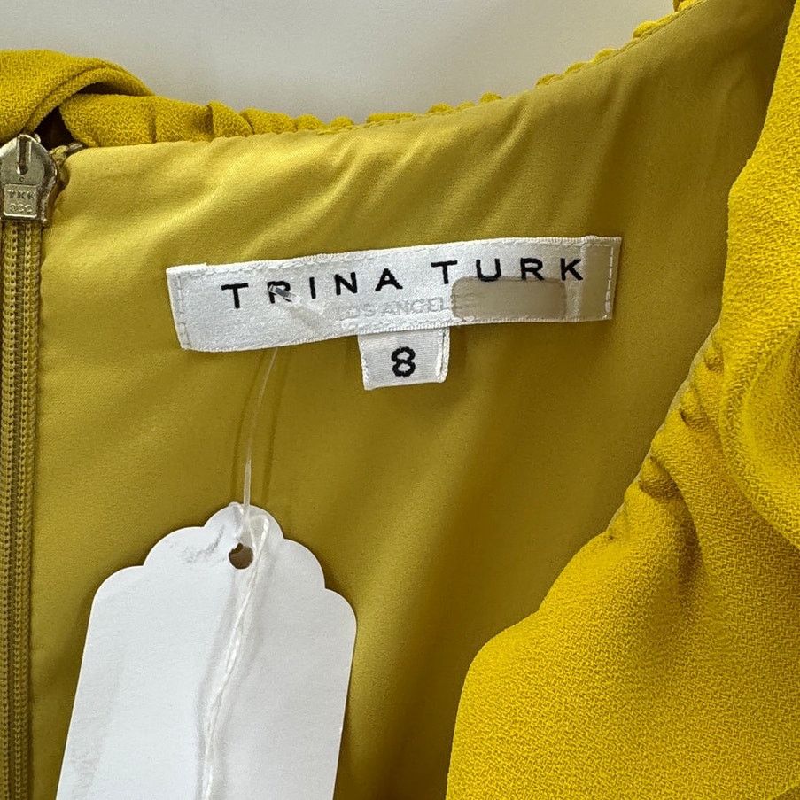 Trina Turk Trina Turk Atlantis Ruffled V-Neck Sleeveless Shift Dress Size M / US 6-8 / IT 42-44 - 6 Thumbnail