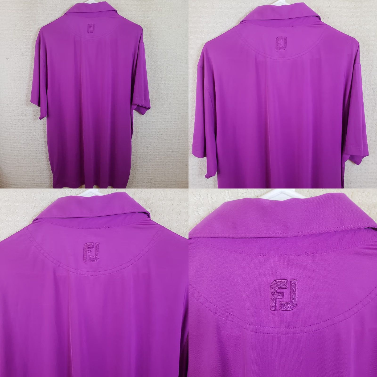 Footjoy FootJoy Polo Golf Shirt Men's L Purple Solid Short Sleeve FJ Performance Size US L / EU 52-54 / 3 - 8 Thumbnail