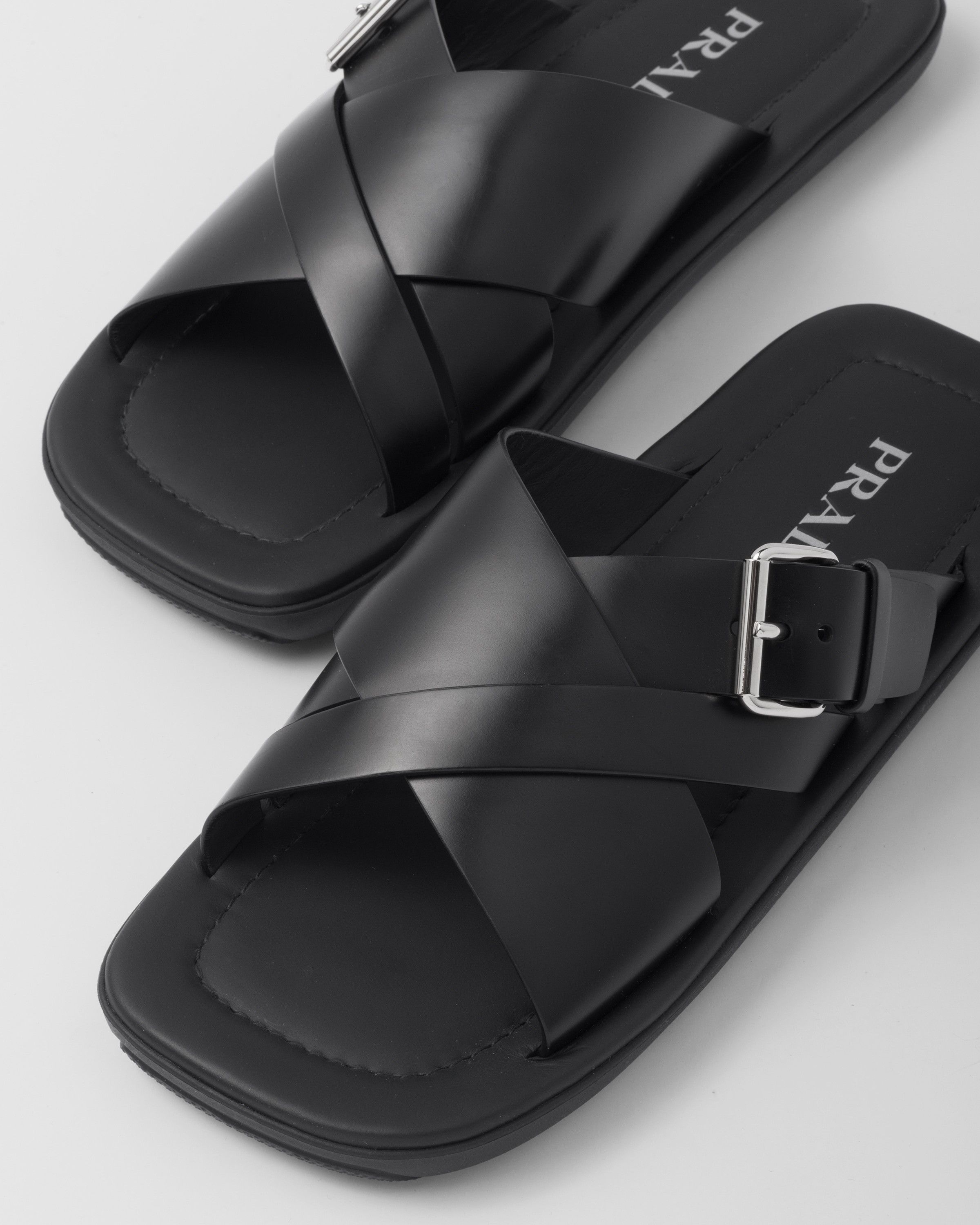 Prada o1bcso1str1025 Spazzolato Brushed Slides in Black Size US 9.5 / EU 42-43 - 6 Thumbnail