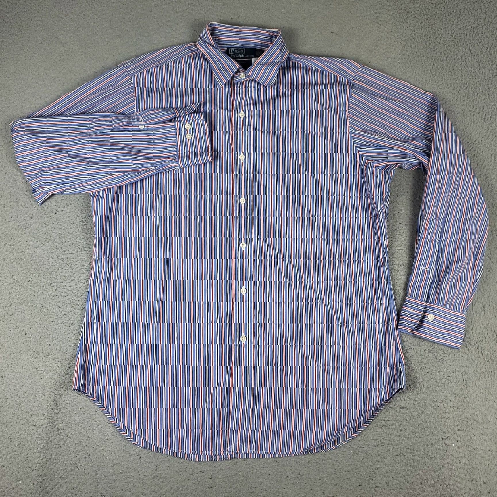 Ralph Lauren Ralph Lauren Shirt Mens 16 Blue Red Striped Button-Up Long Sleeve Size 42R - 2 Thumbnail