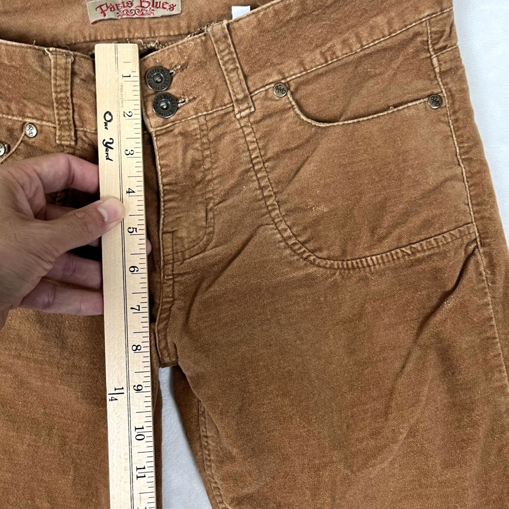 Vintage VINTAGE Paris Blues Pants Women's 9 Brown Corduroy Bootcut Stretch Y2K Low Rise Size 30" / US 8 / IT 44 - 7 Thumbnail