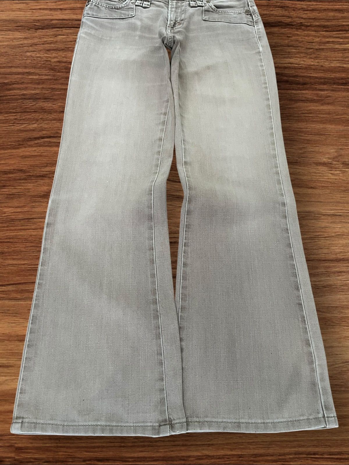 Edwin × Japanese Brand × Le Grande Bleu (L.G.B.) Vintage Japanese Brand Khaki Wash Mid Rise Wide Flare Jeans Size 28" / US 6 / IT 42 - 5 Thumbnail