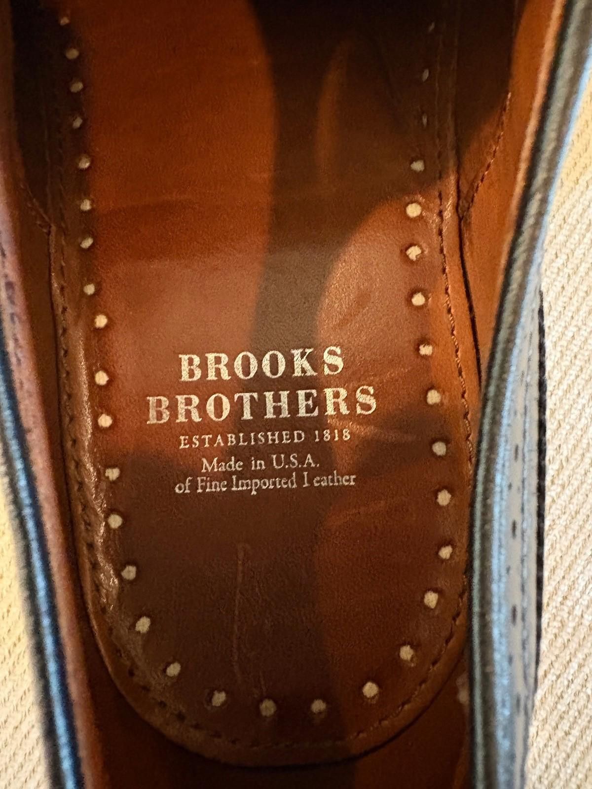 Brooks Brothers BROOKS BROTHERS BLACK LEATHER CAP TOE WING TIP BROGUES 7.5 Size US 7.5 / EU 40-41 - 9 Thumbnail
