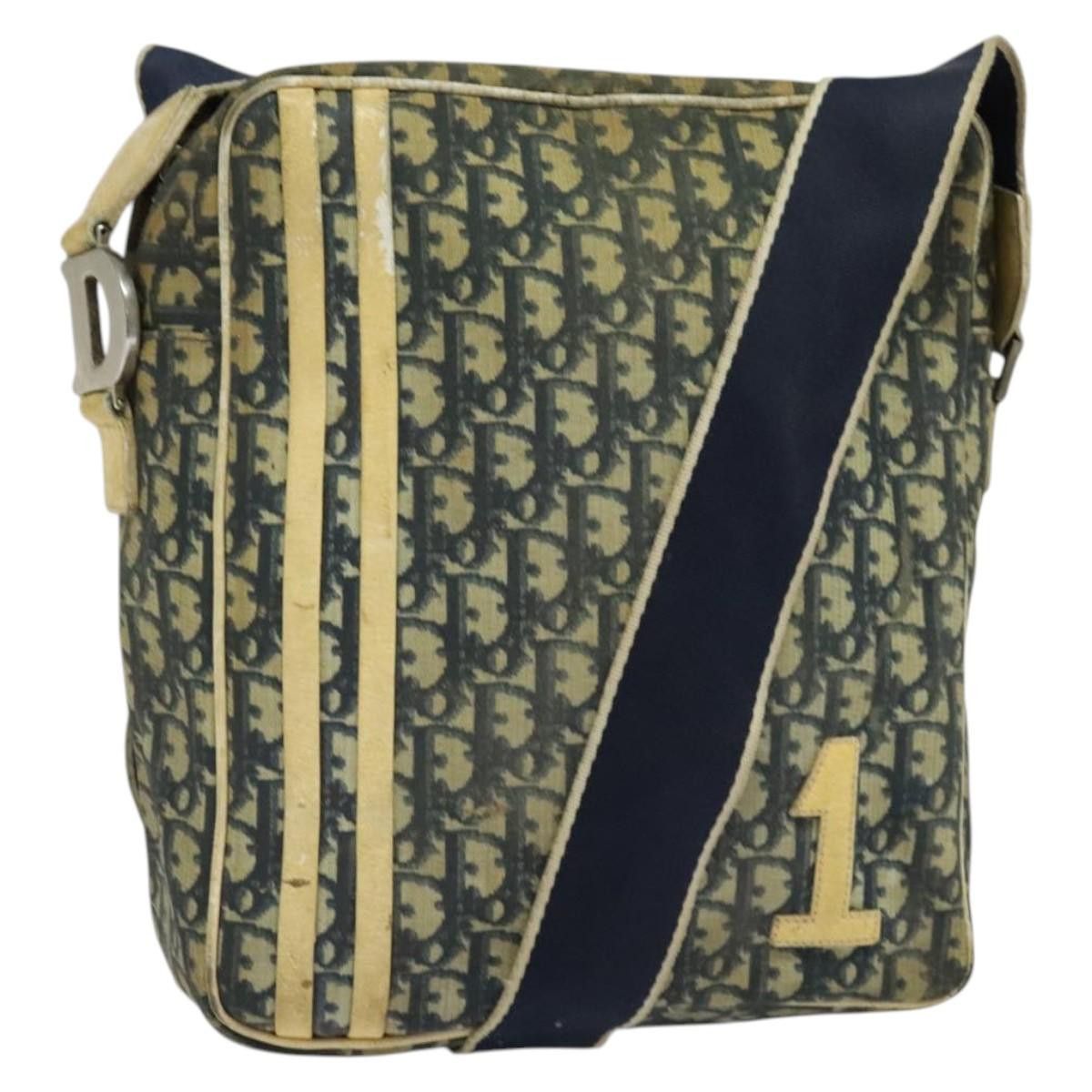 Dior DIOR Trotter Canvas Shoulder Bag Navy Silver Size ONE SIZE - 1 Thumbnail