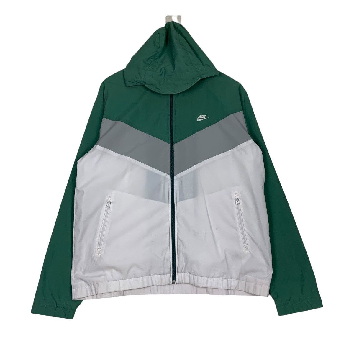 Nike Y2k NIKE Big Swoosh Logo Colorblock Hoodie Jacket #0954-C42 Size US L / EU 52-54 / 3 - 3 Thumbnail