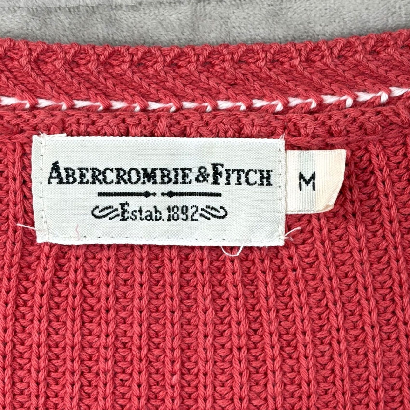 Abercrombie & Fitch Abercrombie & Fitch Vintage Cable Knit Sweater Red Coral Women M Size M / US 6-8 / IT 42-44 - 3 Thumbnail