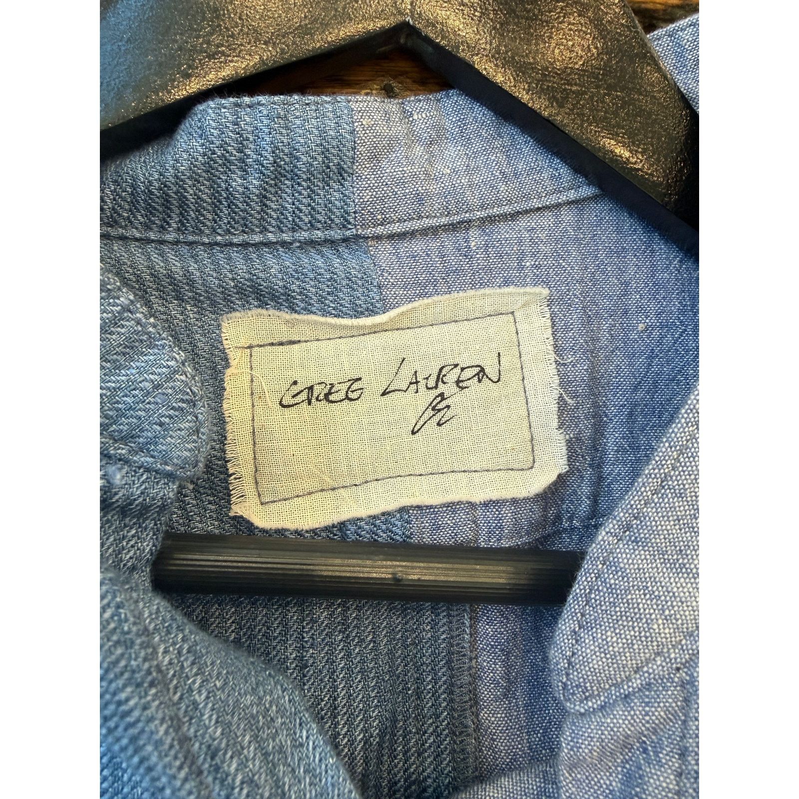 Greg Lauren Greg Lauren SAMPLE Split Linen Studio Shirt Size US XL / EU 56 / 4 - 4 Thumbnail