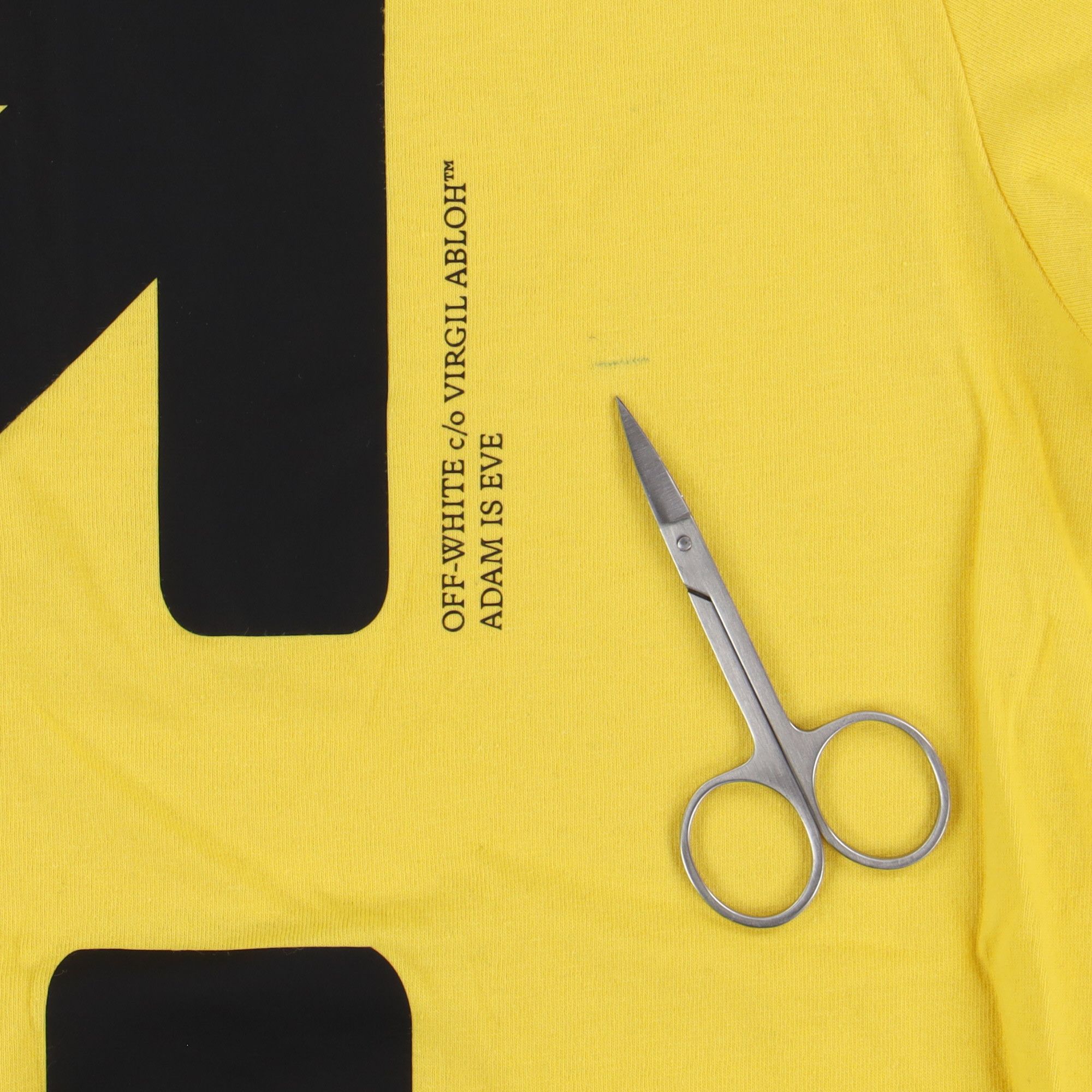 Off-White Yellow Adam Is Eve Logo Arrows Oversized T-shirt Size US XS / EU 42 / 0 - 6 Thumbnail