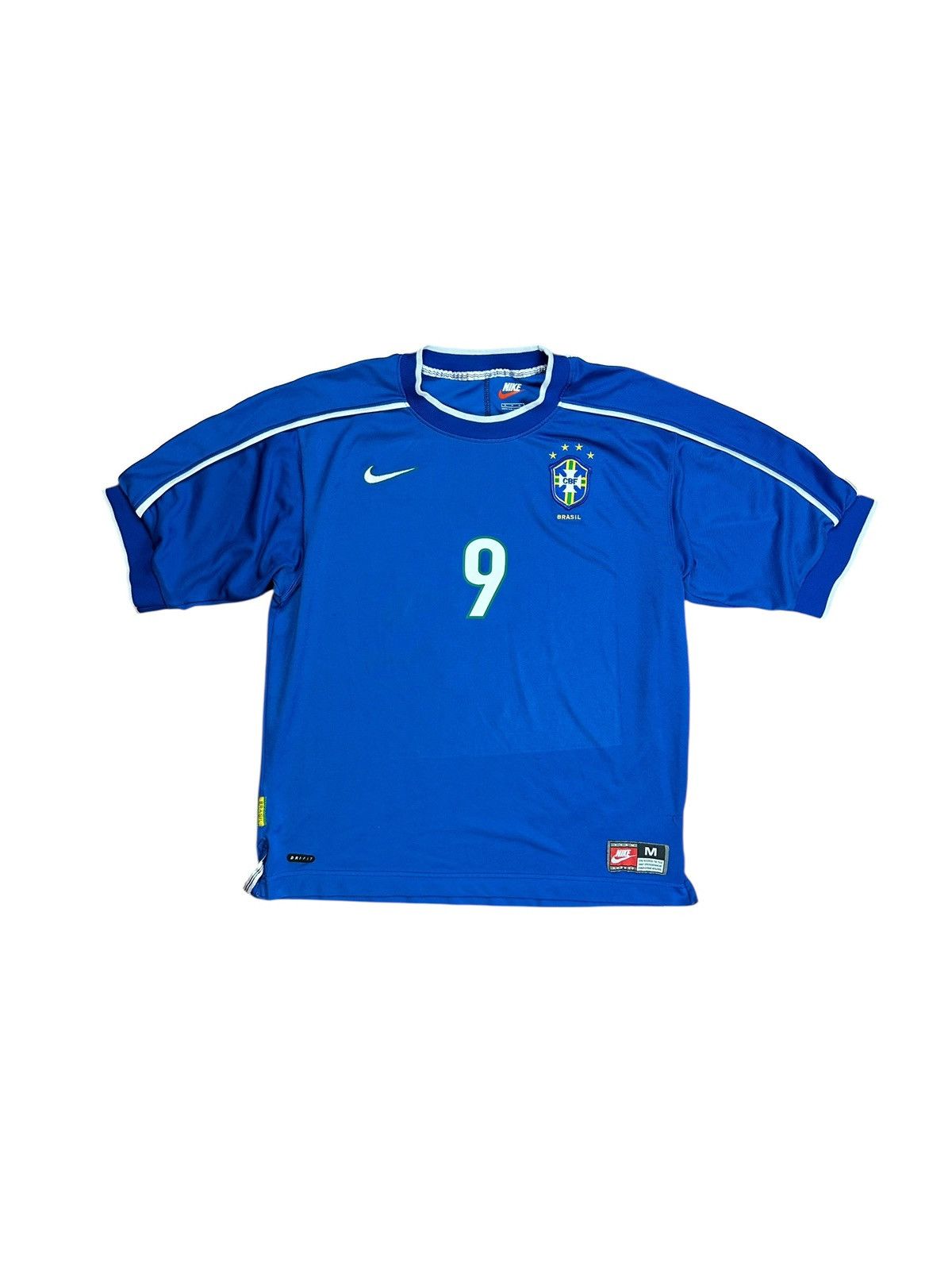Nike Brazil 1998 Ronaldo Home Jersey Size US M / EU 48-50 / 2 - 2 Thumbnail