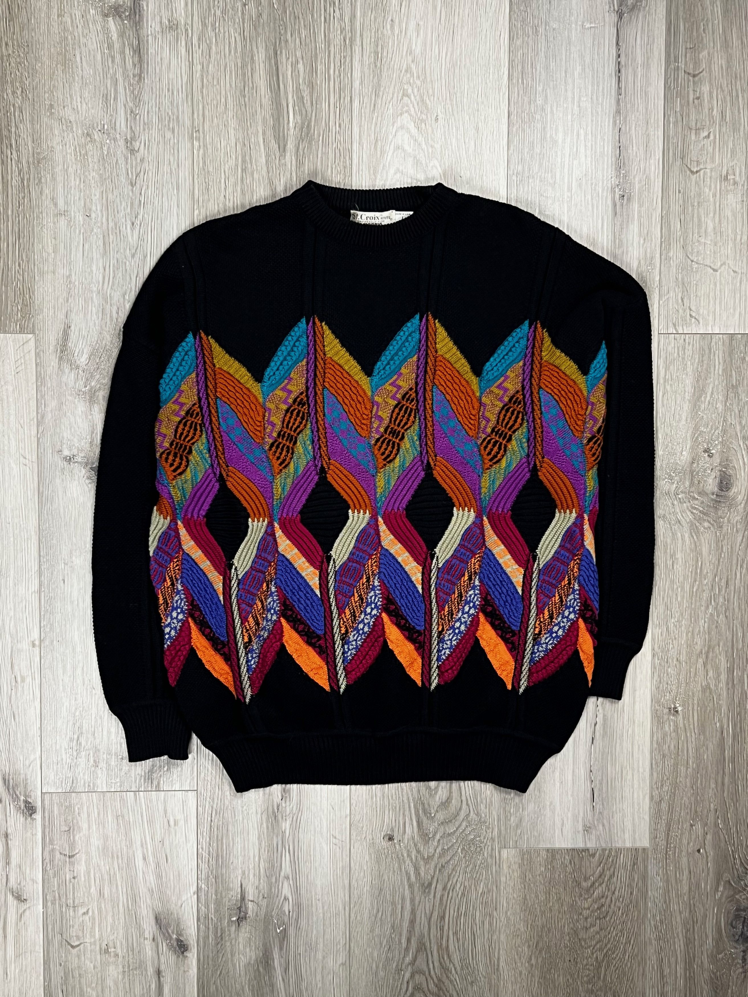 St Croix Knits Vintage 1980s Coogi Style Large Sweater